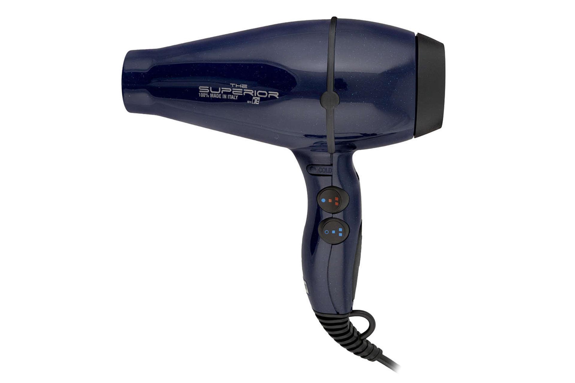 نمای سمت راست سشوار تکنو درای The Superior رنگ سورمه‌ای