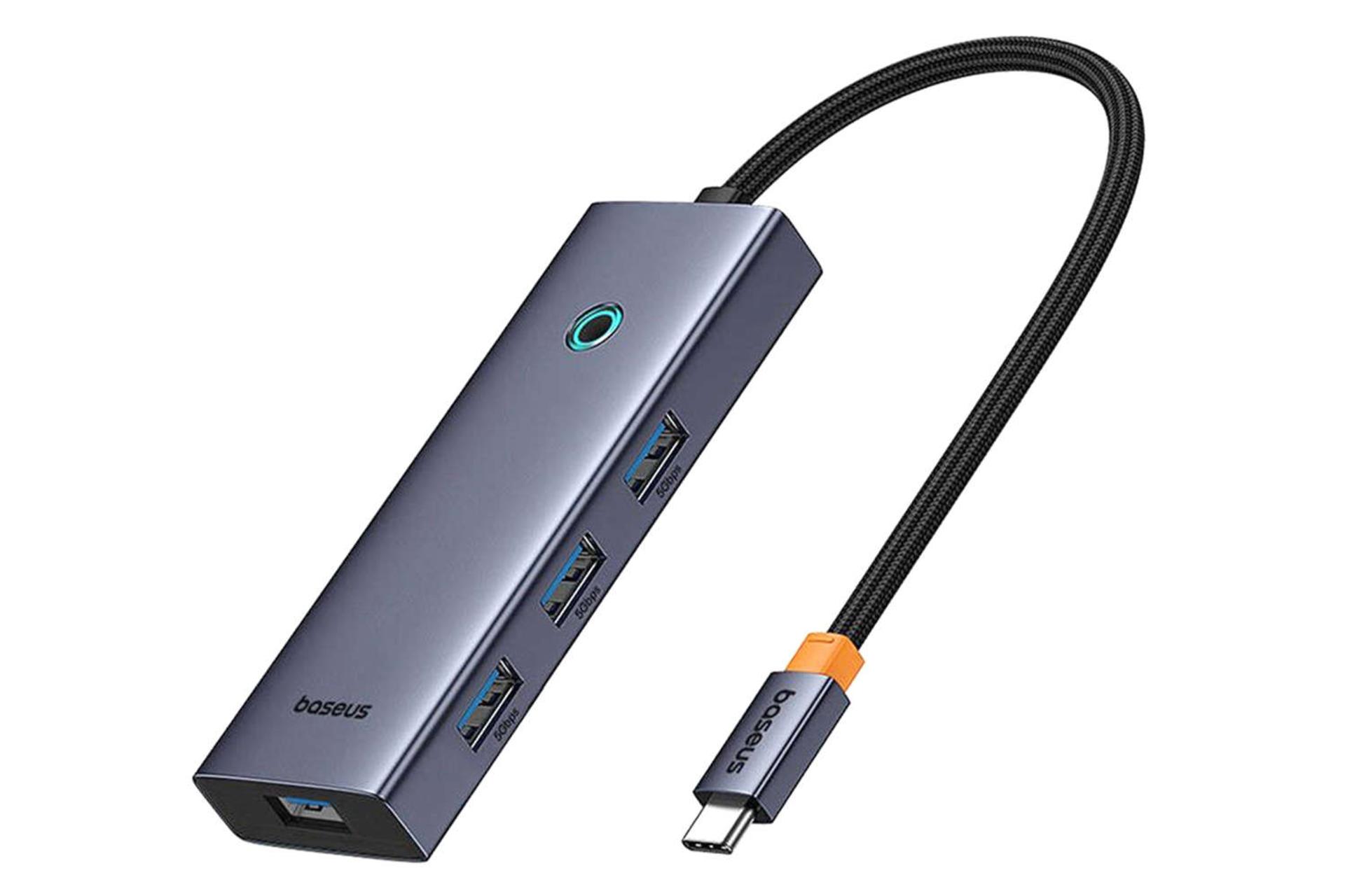 نمای سمت راست هاب USB-C باسئوس 5 پورت مدل BS-OH149