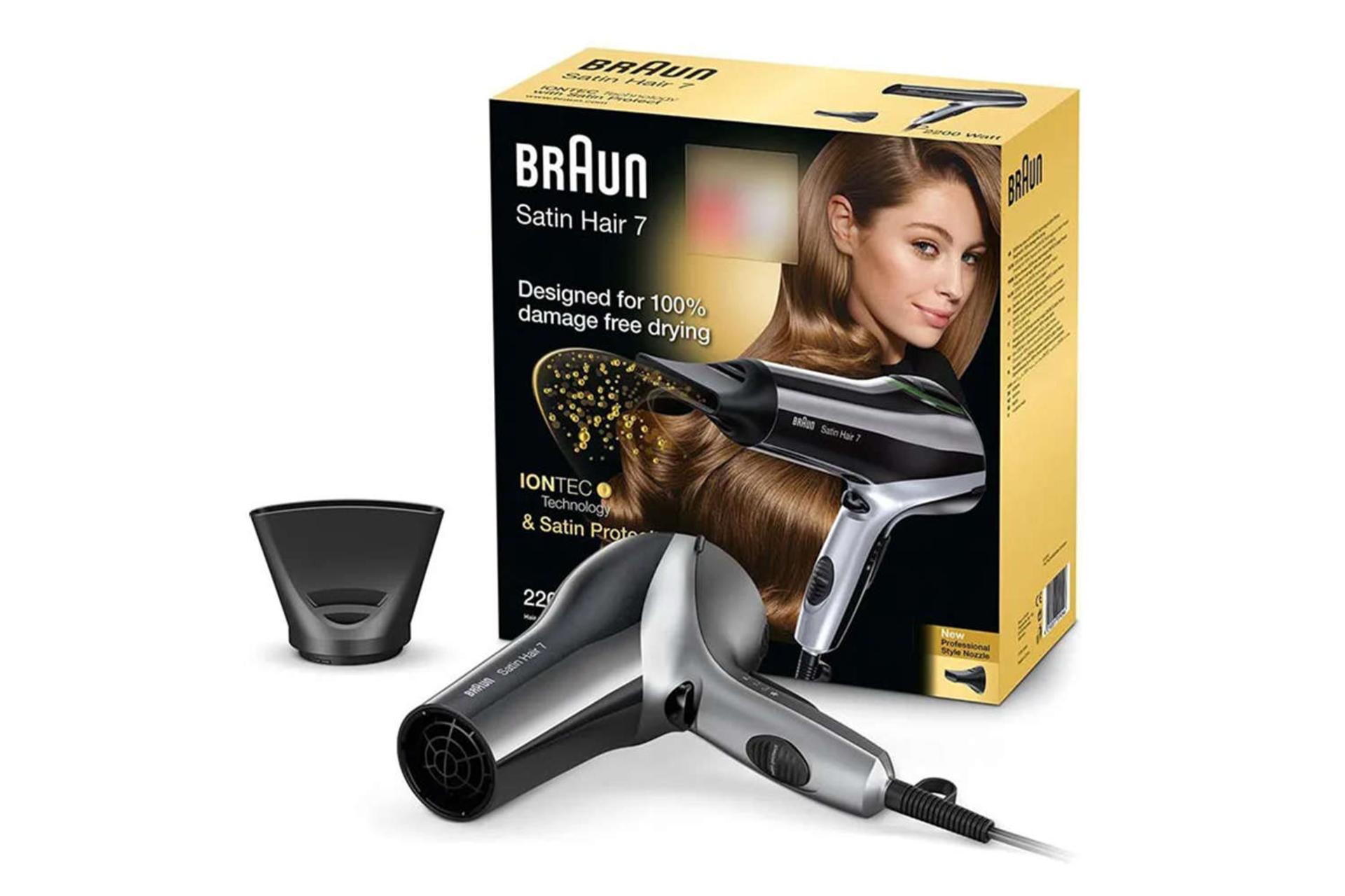 سشوار براون HD 710 به همراه جعبه و سری متمرکزکننده