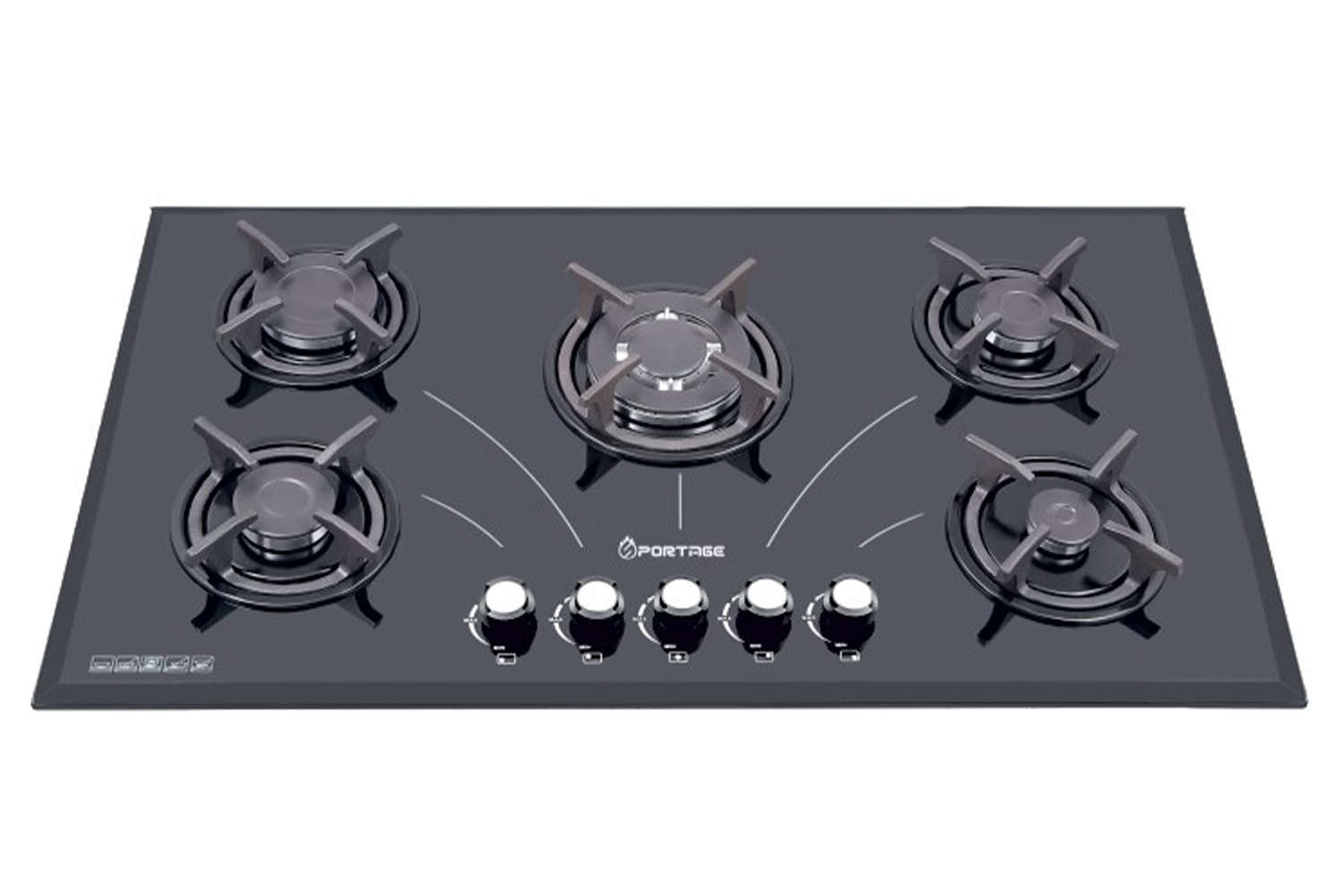 نمای بالای اجاق گاز صفحه ای اسپرتج G509 رنگ مشکی