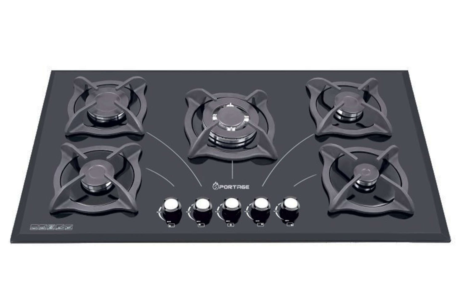 نمای جلوی اجاق گاز صفحه ای اسپرتج G512 رنگ مشکی