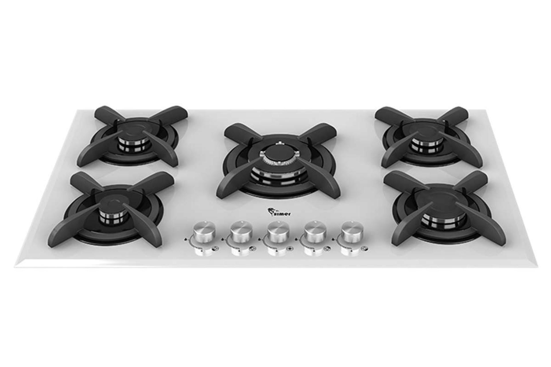 نمای جلوی اجاق گاز صفحه ای سیمر G 570 رنگ سفید