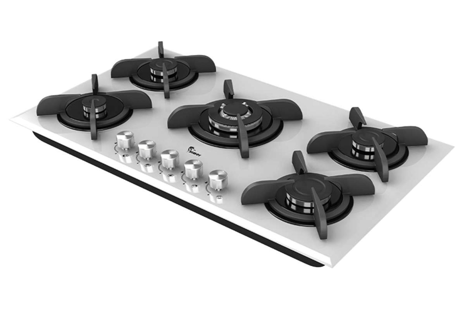 نمای سمت راست اجاق گاز صفحه ای سیمر G 570 رنگ سفید