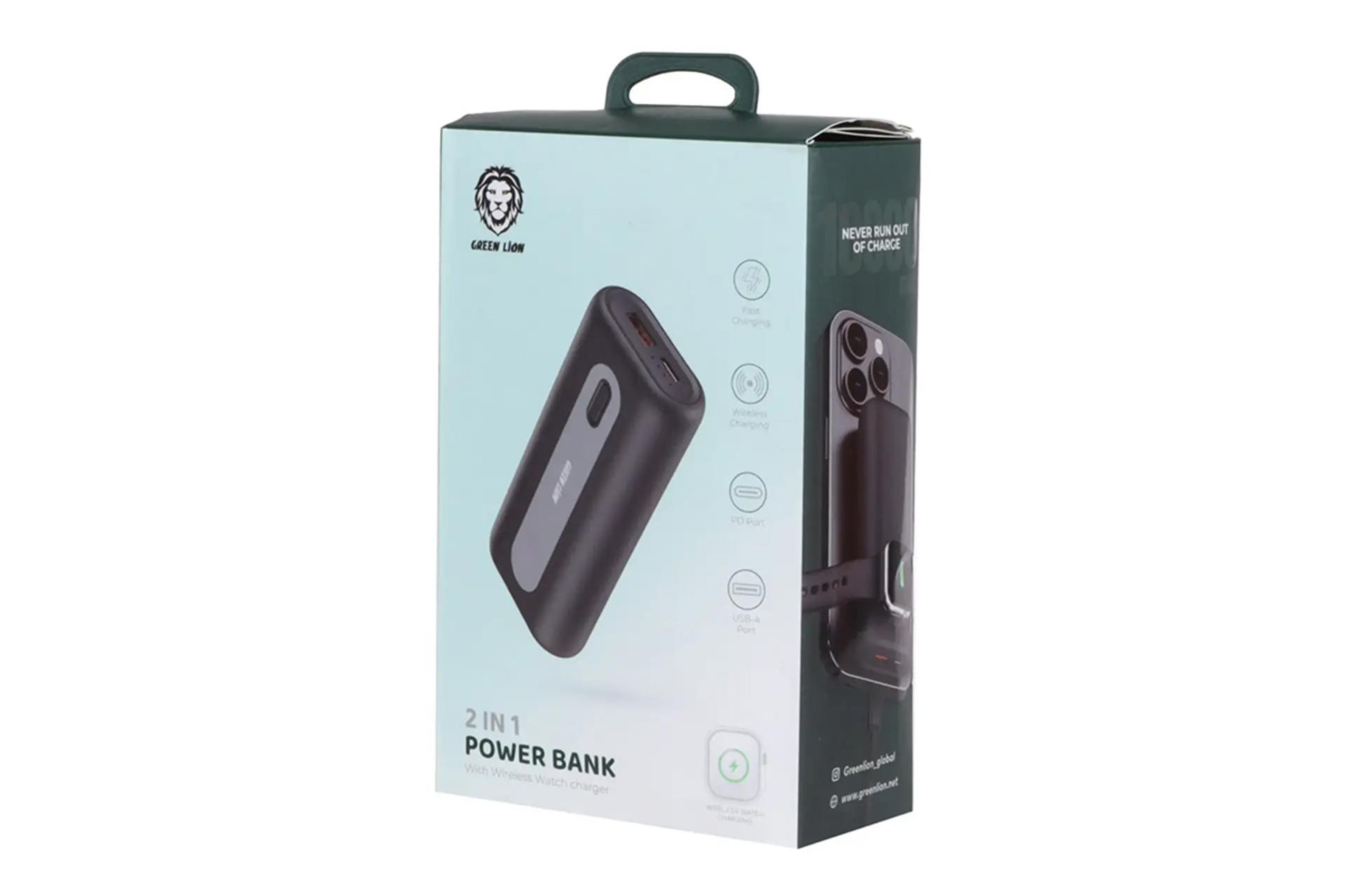 جعبه پاور بانک گرین لیون Green Lion GN2IN1OPB10KBK 10000mAh