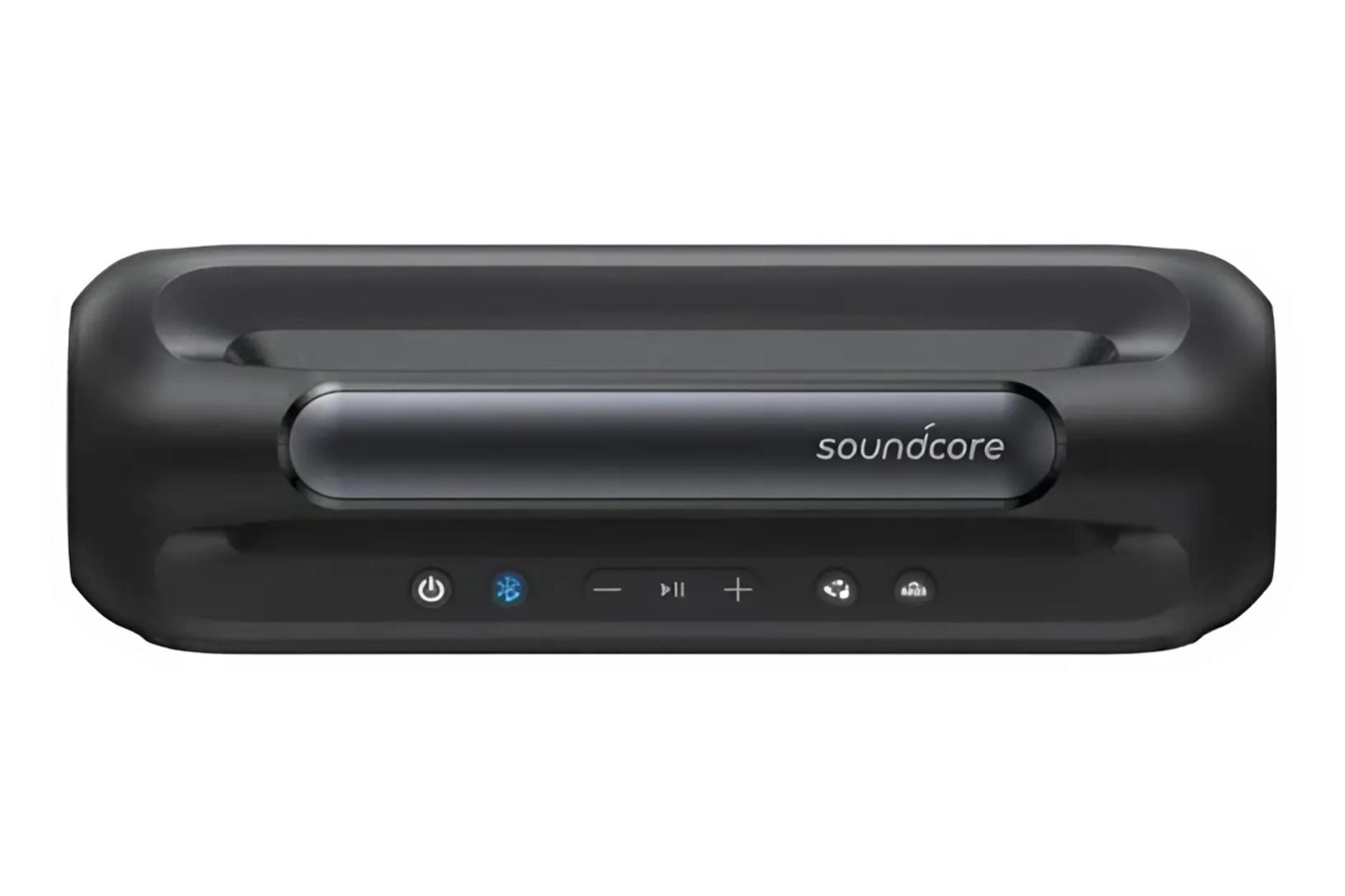 نمای بالا و دکمه های کنترل اسپیکر انکر SoundCore Boom 2 SE