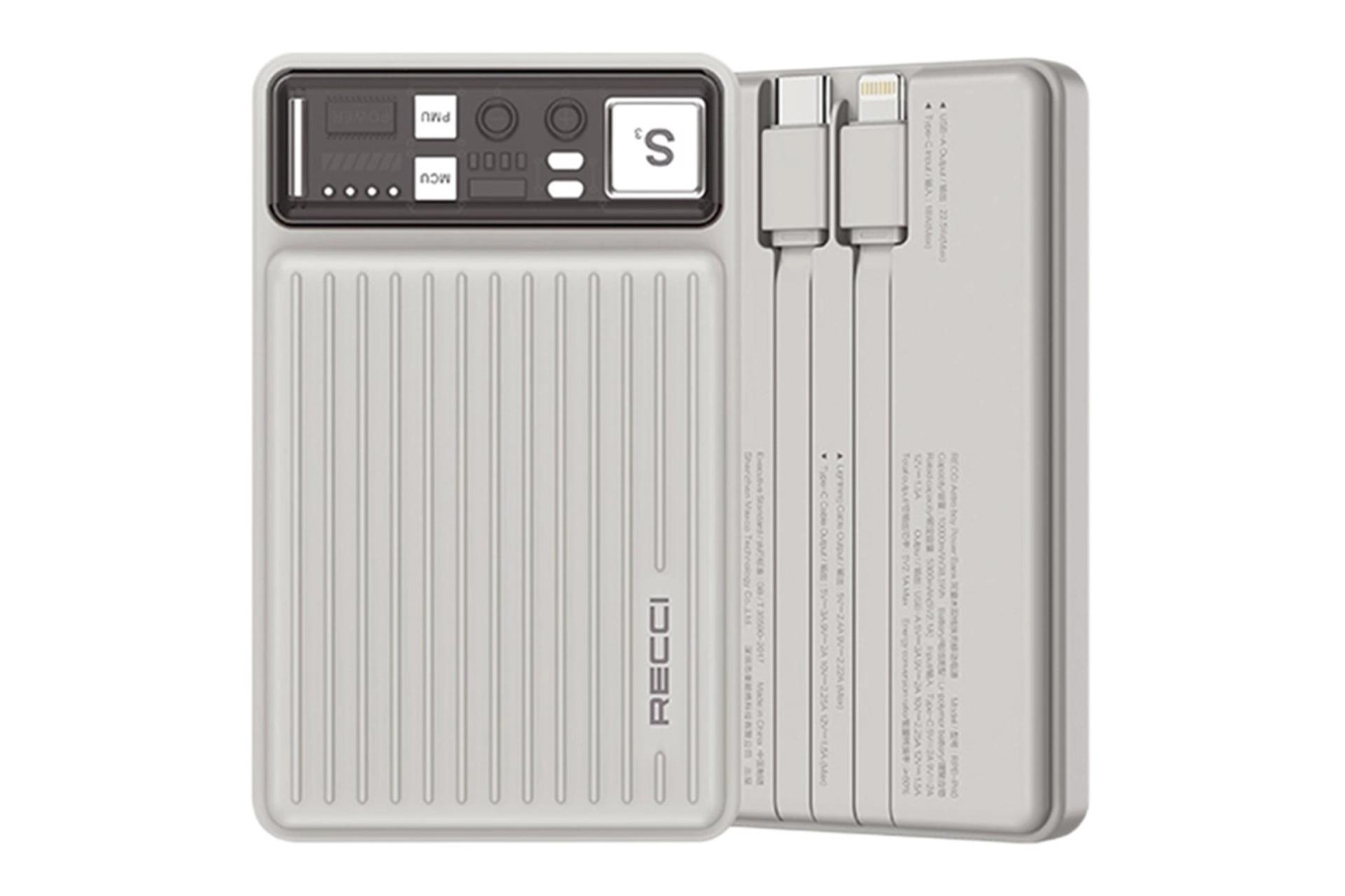کابل های متصل پاور بانک رسی Recci RPB-P40 10000mAh