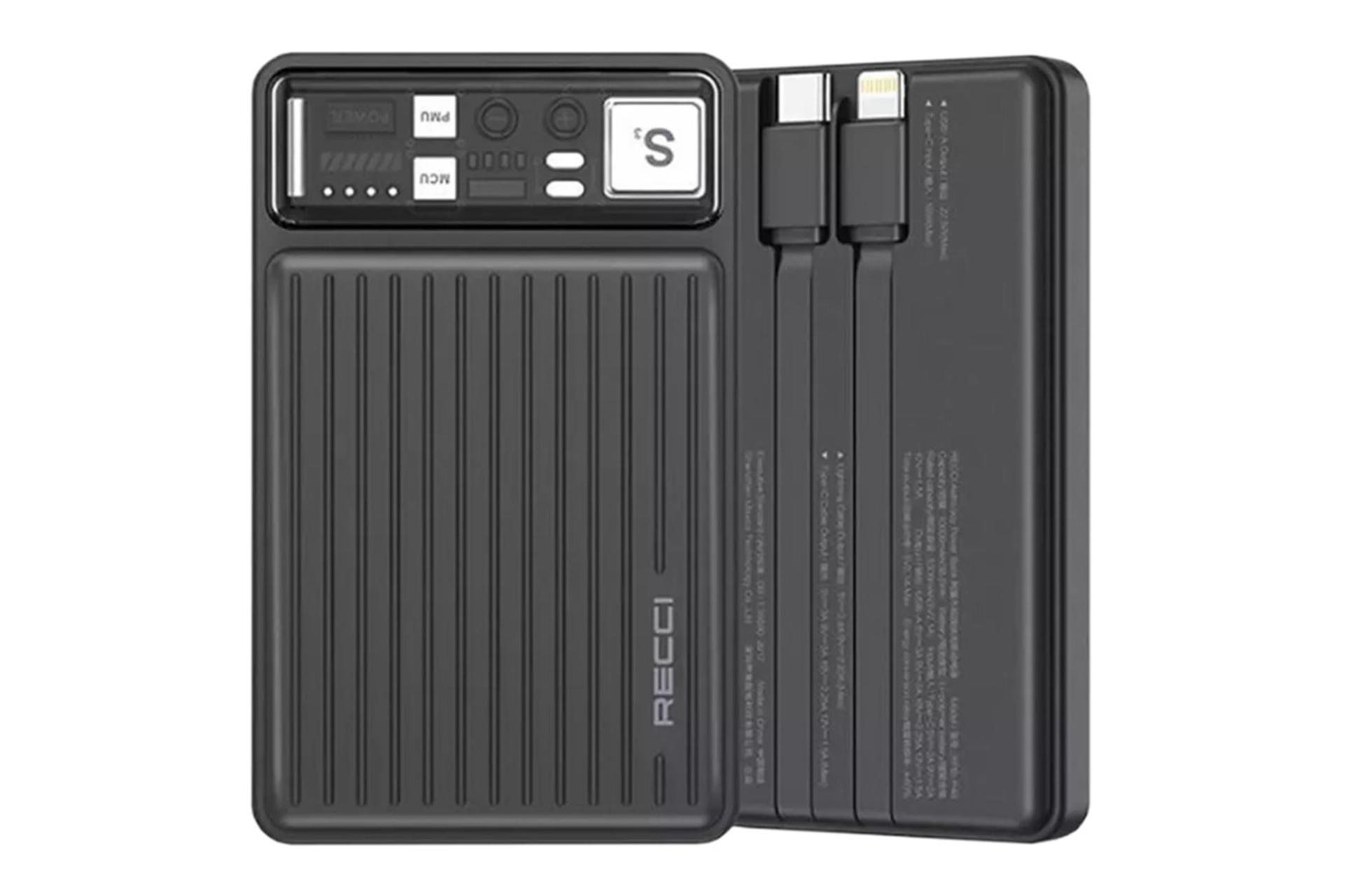 رنگ مشکی پاور بانک رسی Recci RPB-P40 10000mAh