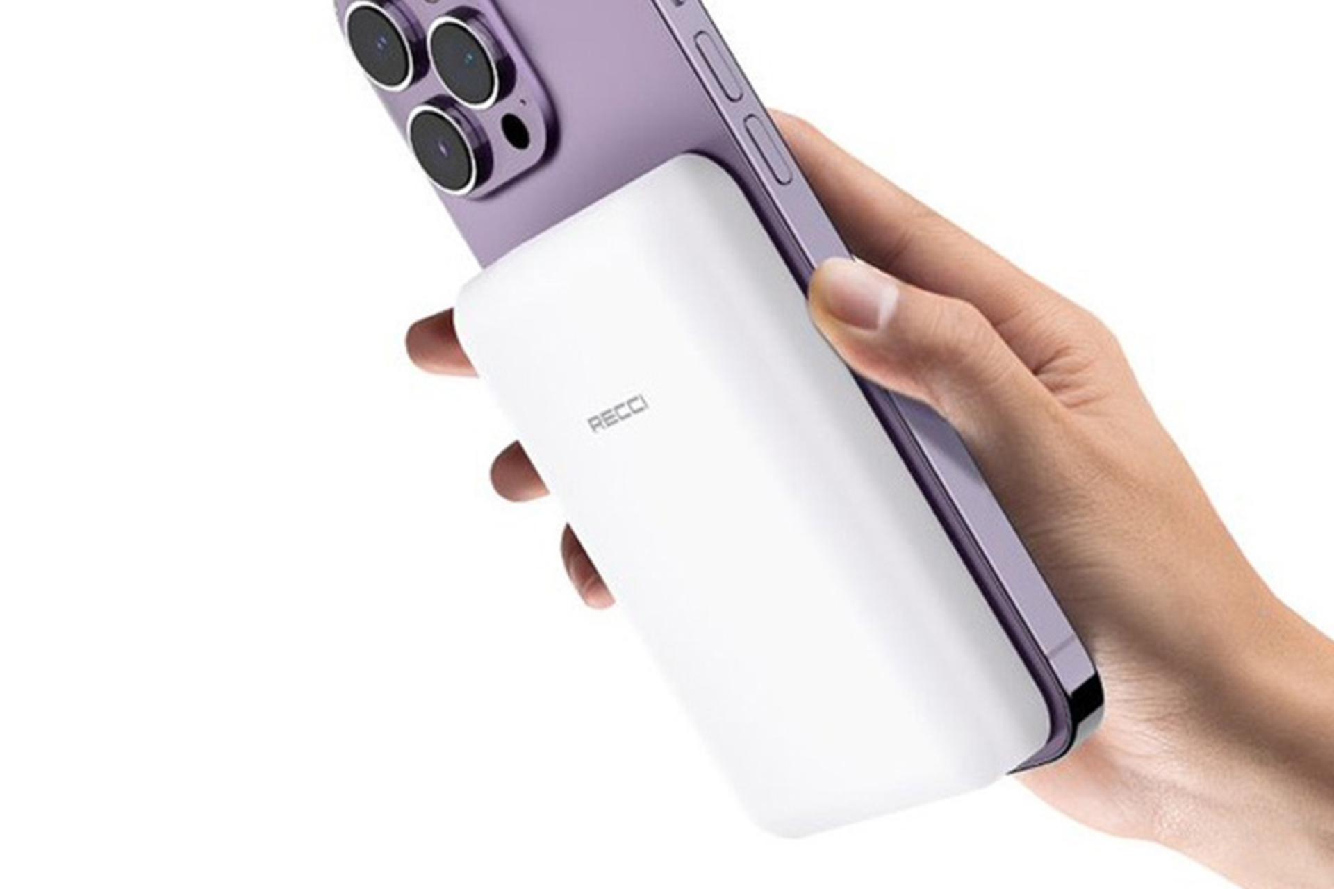 نمای کناری پاور بانک رسی Recci RPB-W09 10000mAh