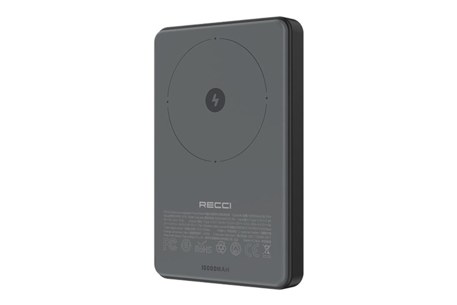 نمای پشتی پاور بانک رسی Recci RPB-W18 10000mAh