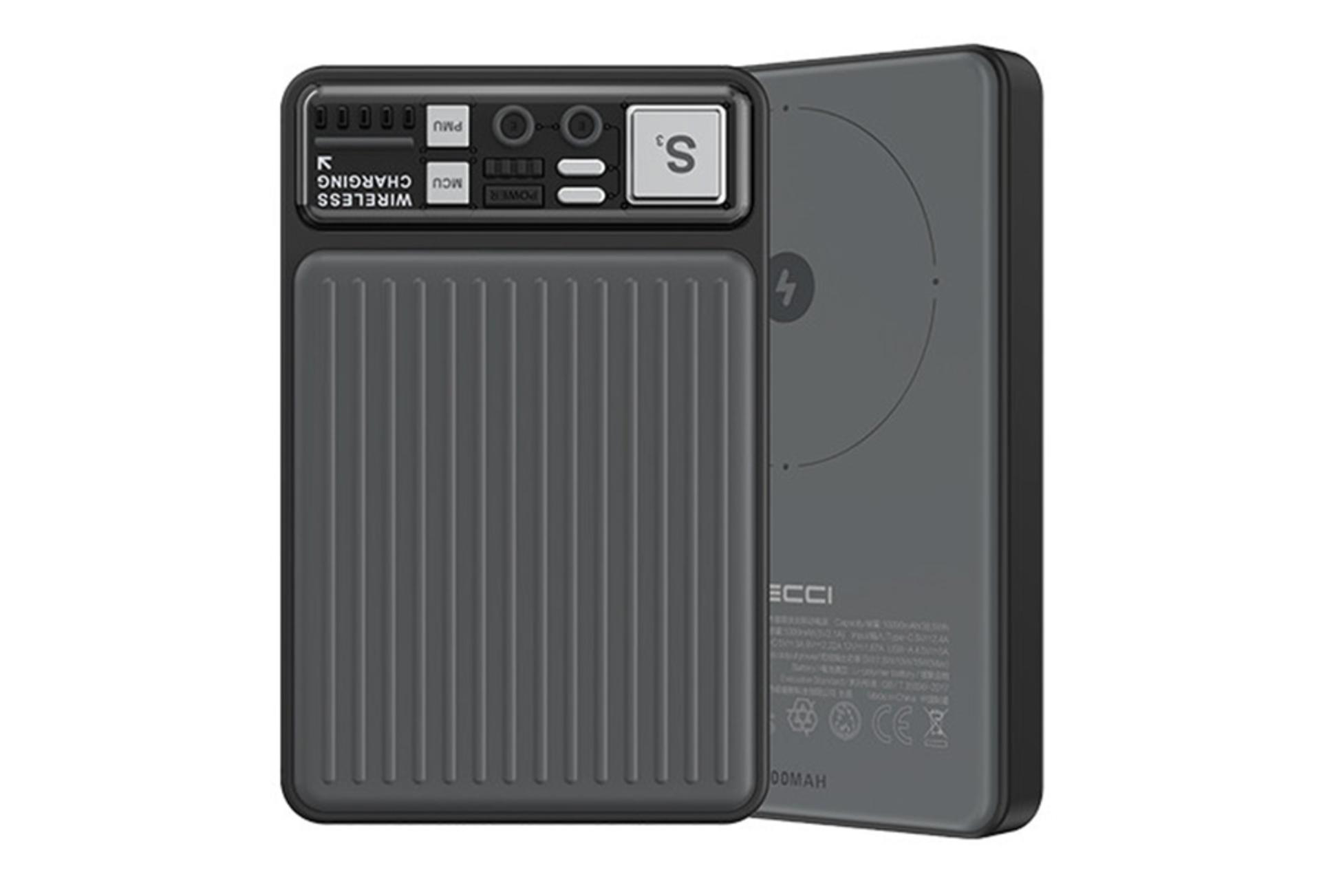 نمای جلوی پاور بانک رسی Recci RPB-W18 10000mAh