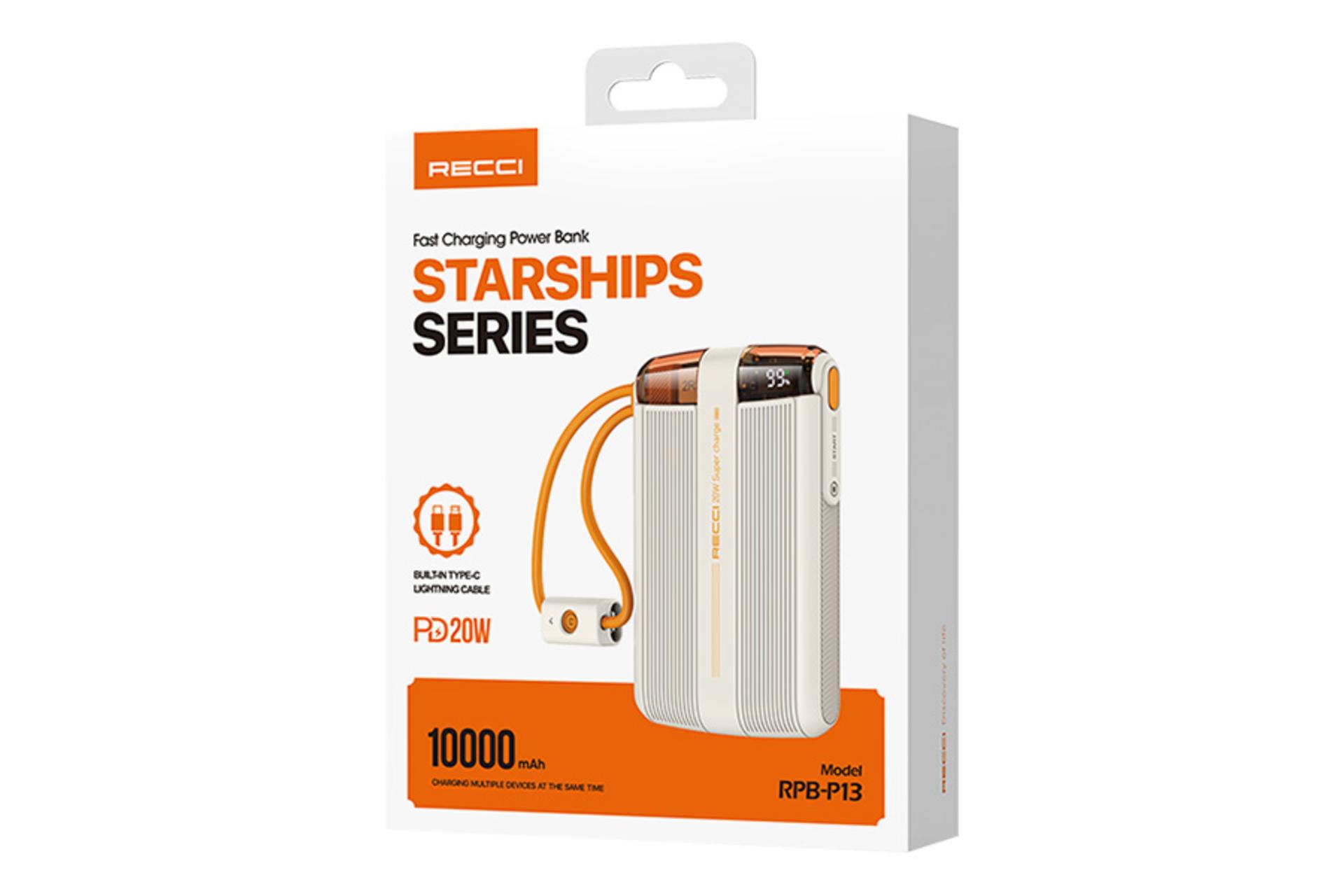 جعبه پاور بانک رسی Recci RPB-P13 10000mAh