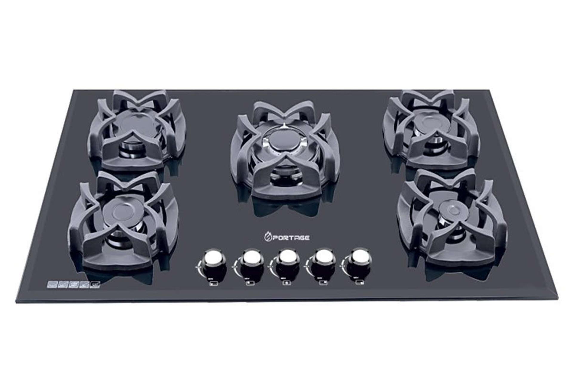 نمای جلوی اجاق گاز صفحه ای اسپرتج G525 رنگ مشکی