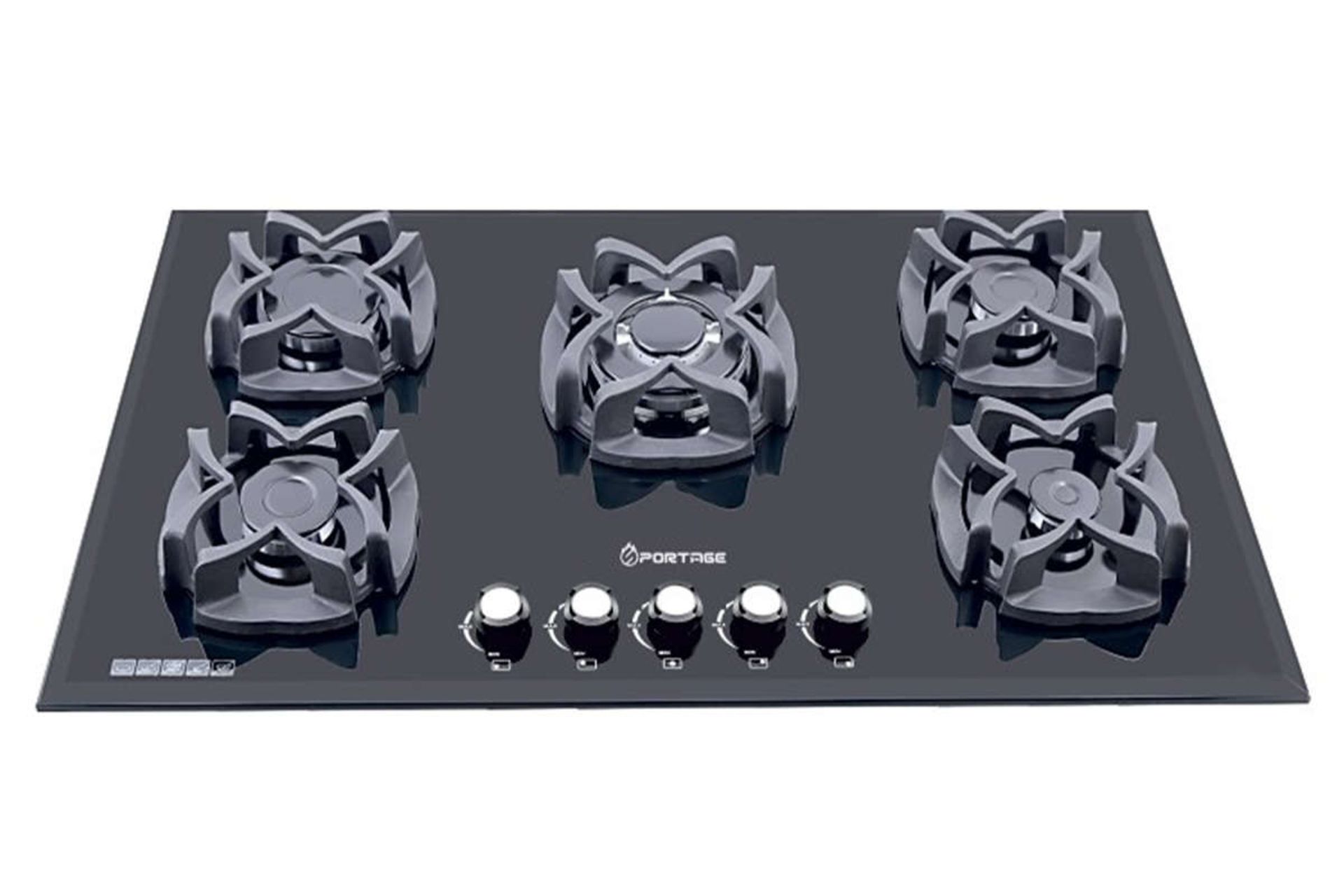 نمای جلوی اجاق گاز صفحه ای اسپرتج G525 رنگ مشکی