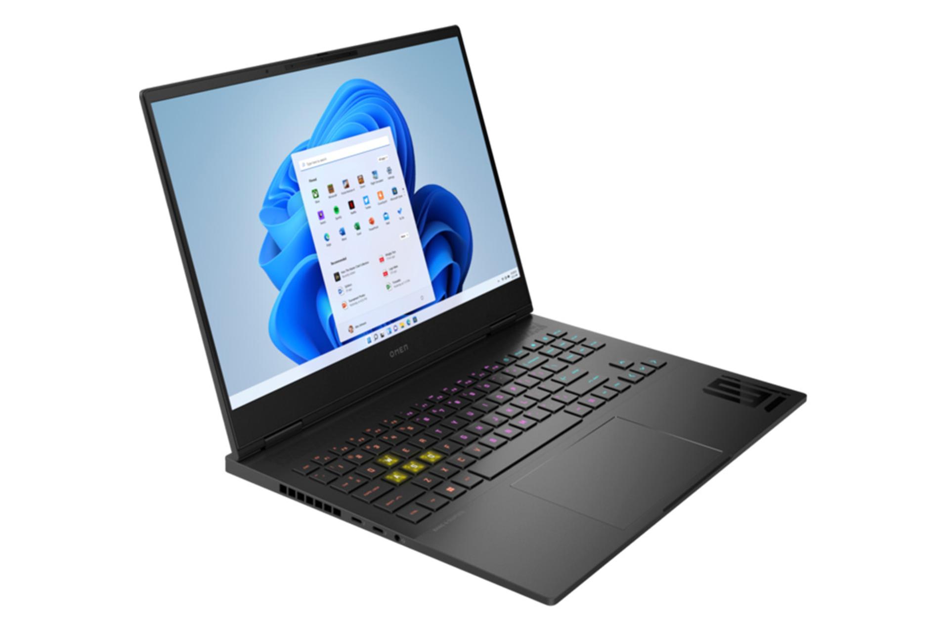 لپ تاپ اچ پی HP OMEN 16-u1002ne نمای جلو و چپ