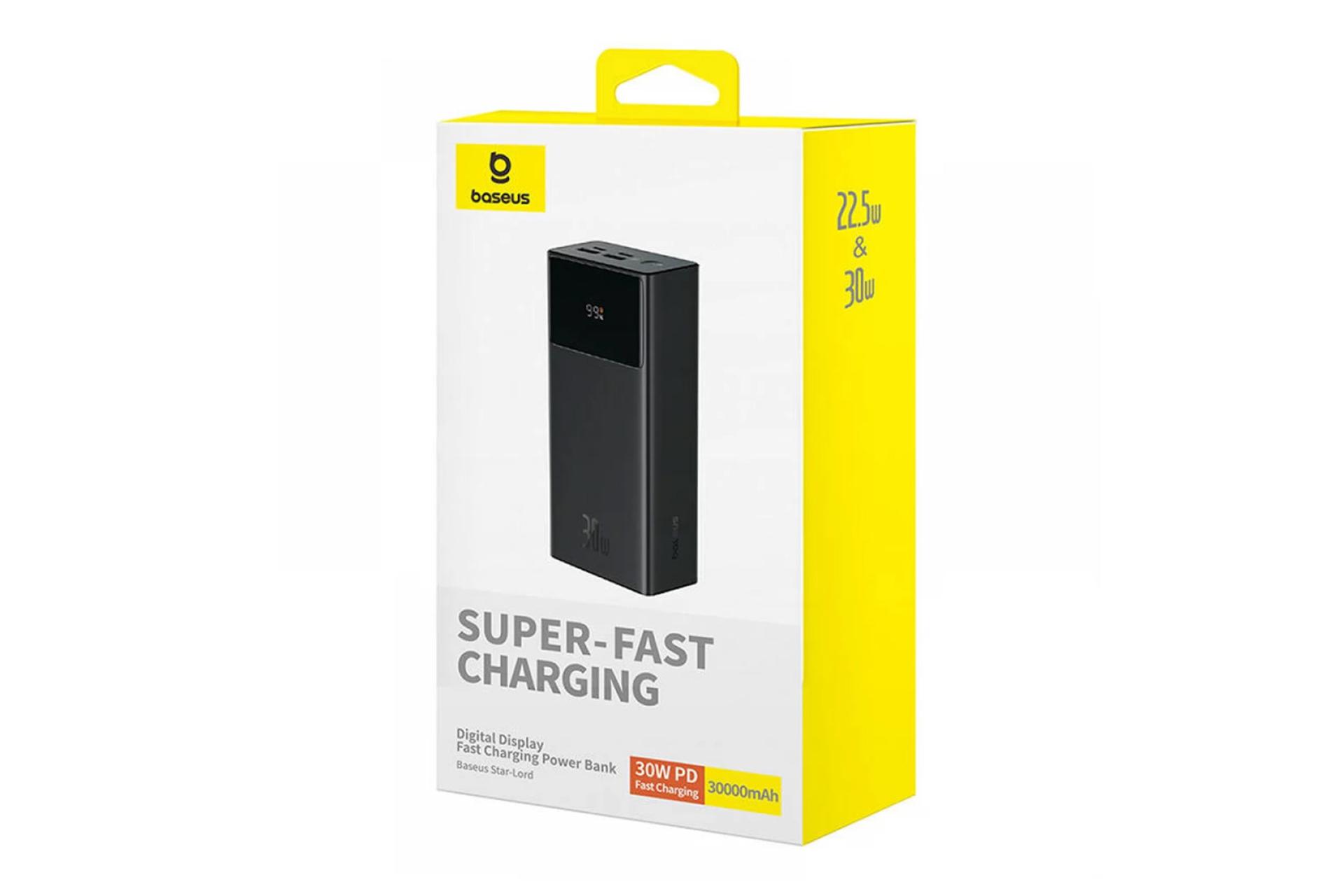 جعبه پاور بانک باسئوس Baseus Star-Lord Digital Display 30000mAh 30W