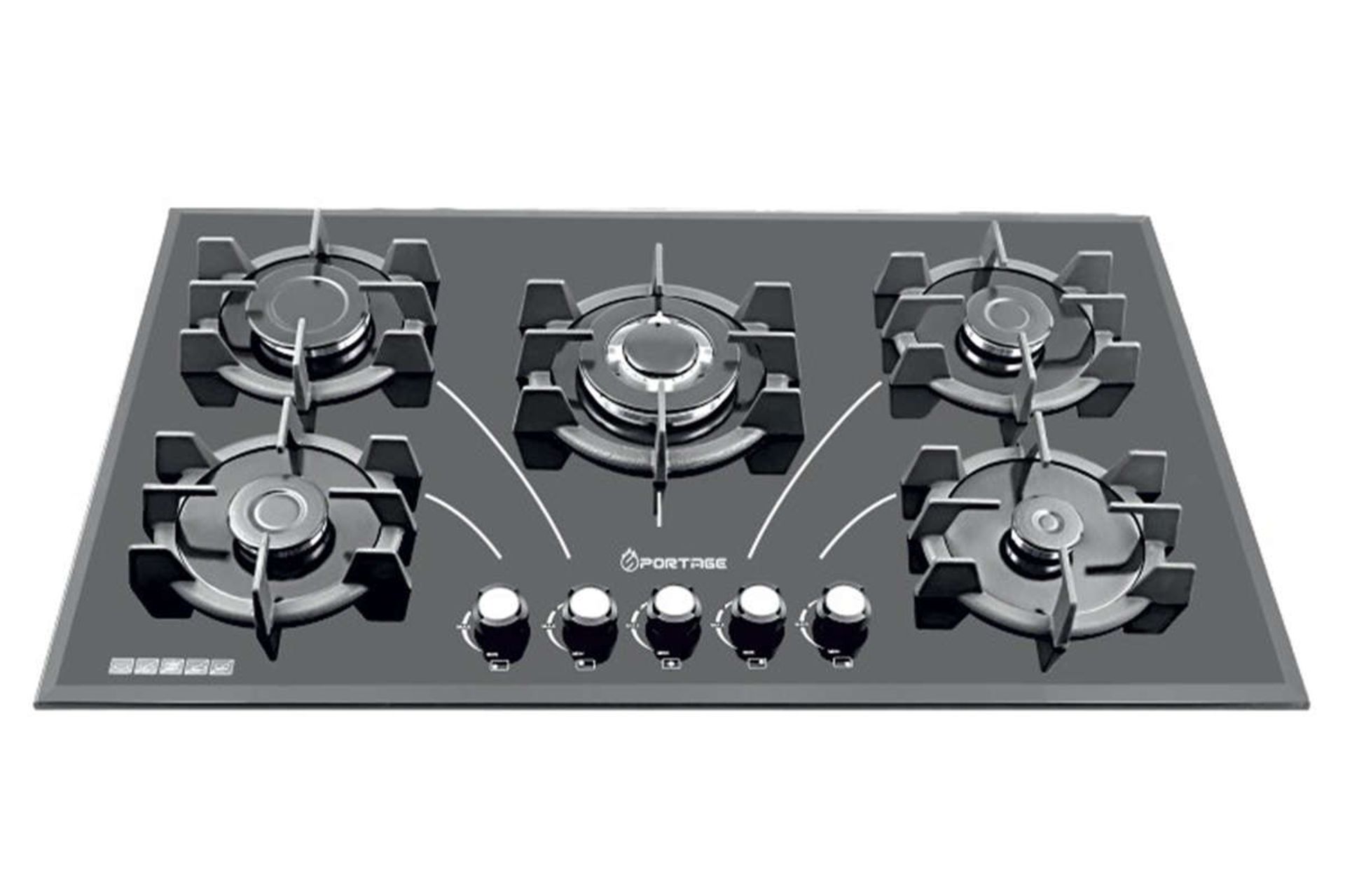 نمای جلوی اجاق گاز صفحه ای اسپرتج G528 رنگ مشکی