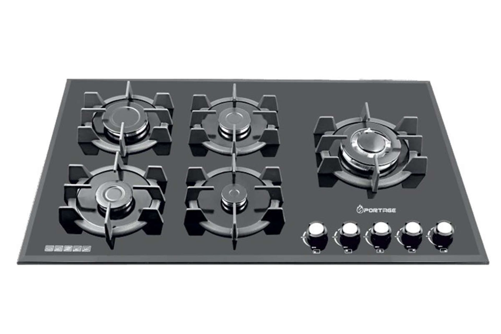 نمای جلوی اجاق گاز صفحه ای اسپرتج G523 رنگ مشکی