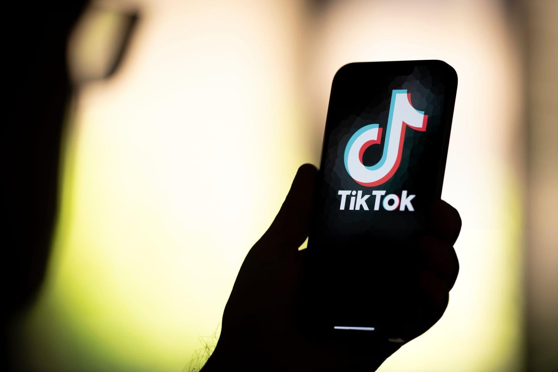 لوگو تیک تاک / TikTok روی صفحه موبایل