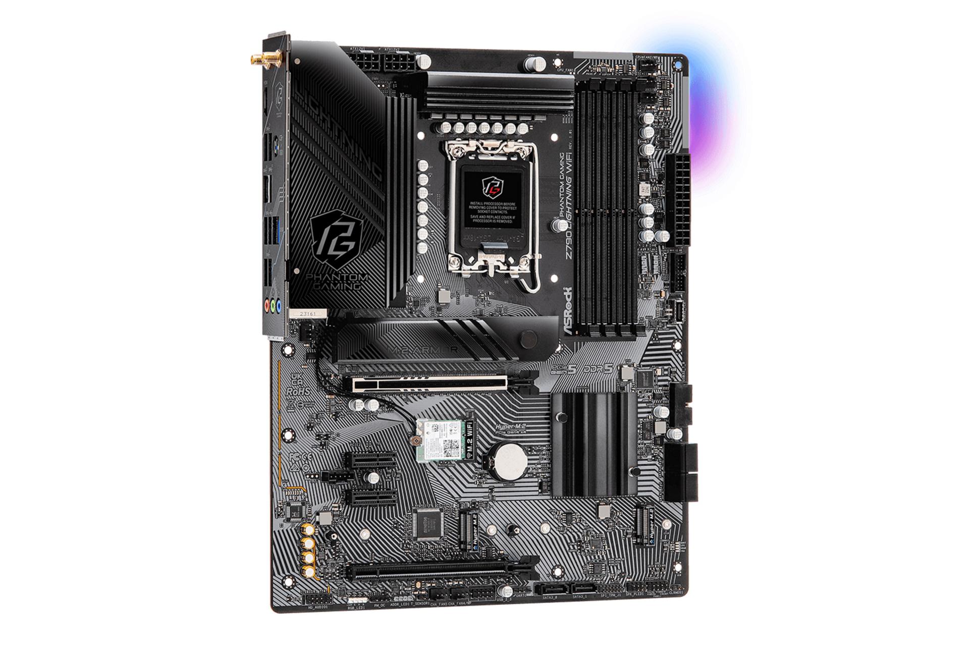 نمای کناری مادربرد ازراک ASRock Z790 Lightning WiFi
