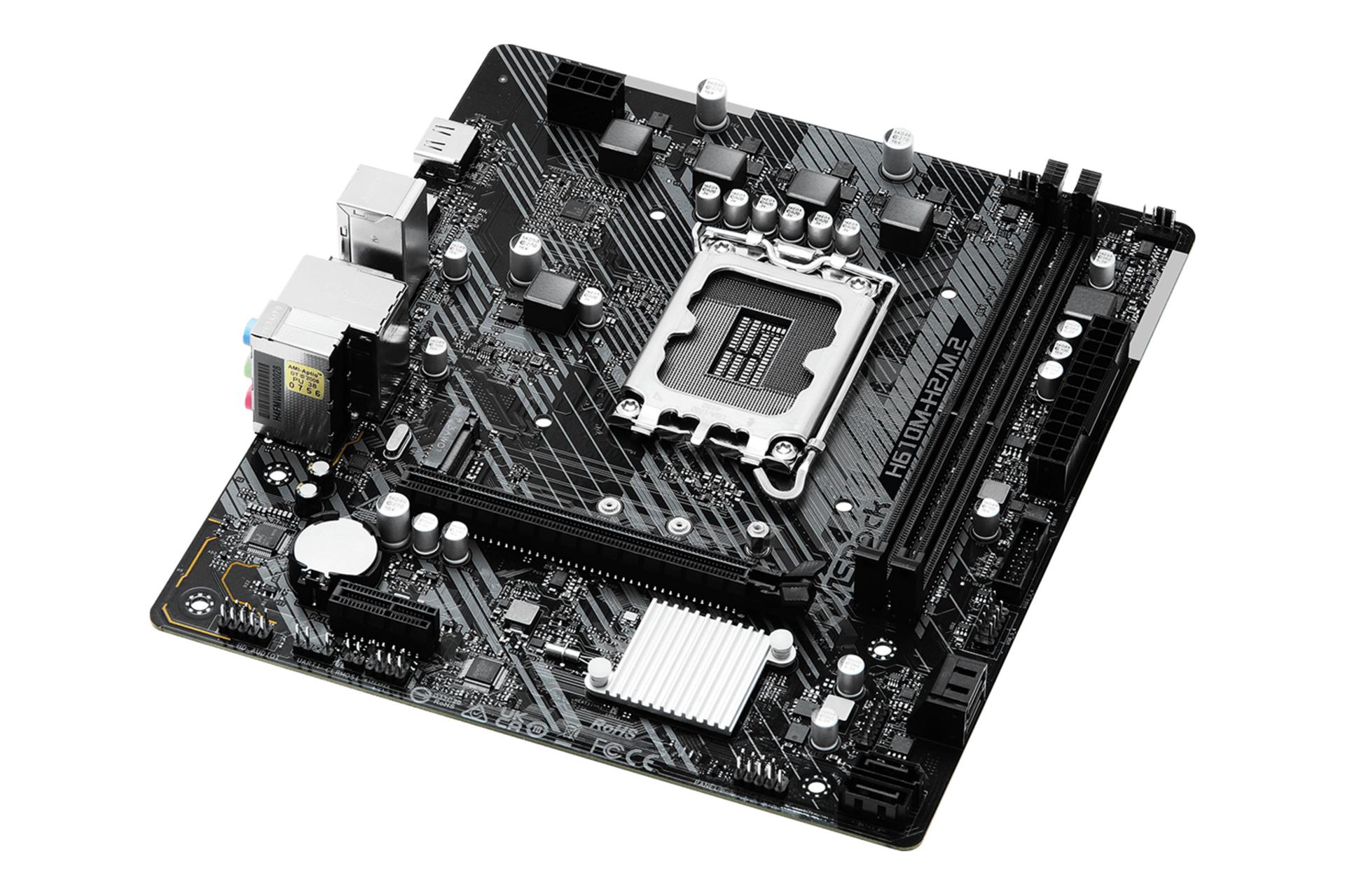 نمای کناری مادربرد ازراک ASRock H610M-H2/M.2