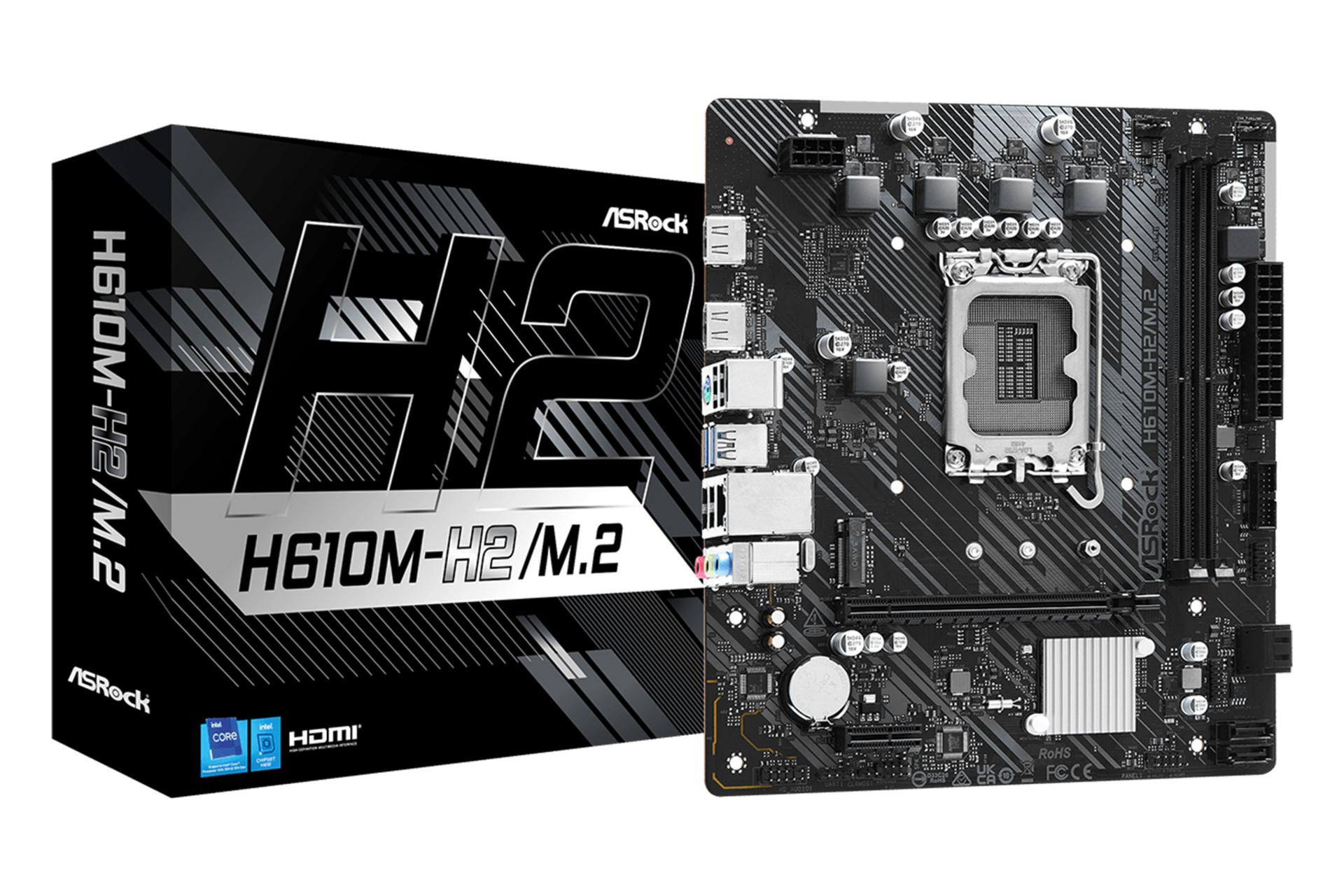 مادربرد ازراک ASRock H610M-H2/M.2 به همراه جعبه