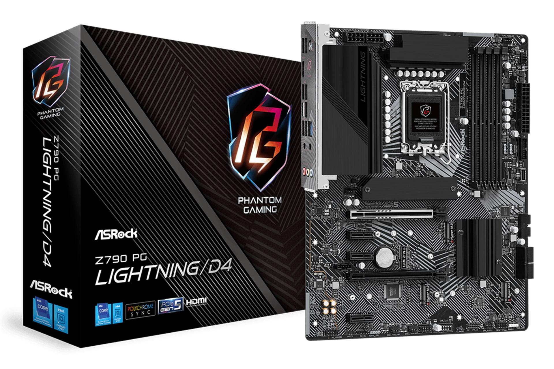 مادربرد ازراک ASRock Z790 PG Lightning/D4 به همراه جعبه