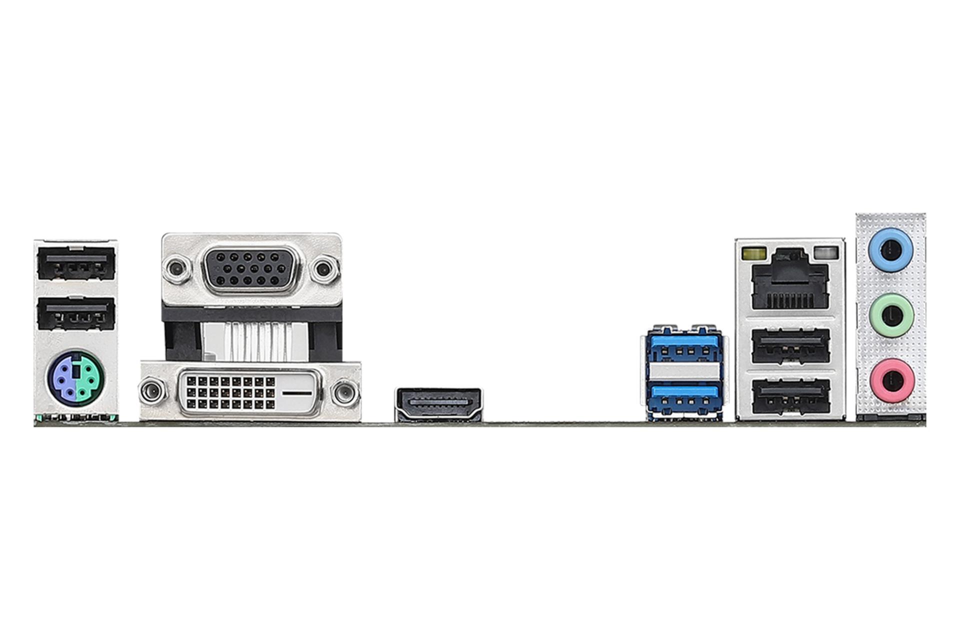درگاه های مادربرد ازراک ASRock H370M-HDV