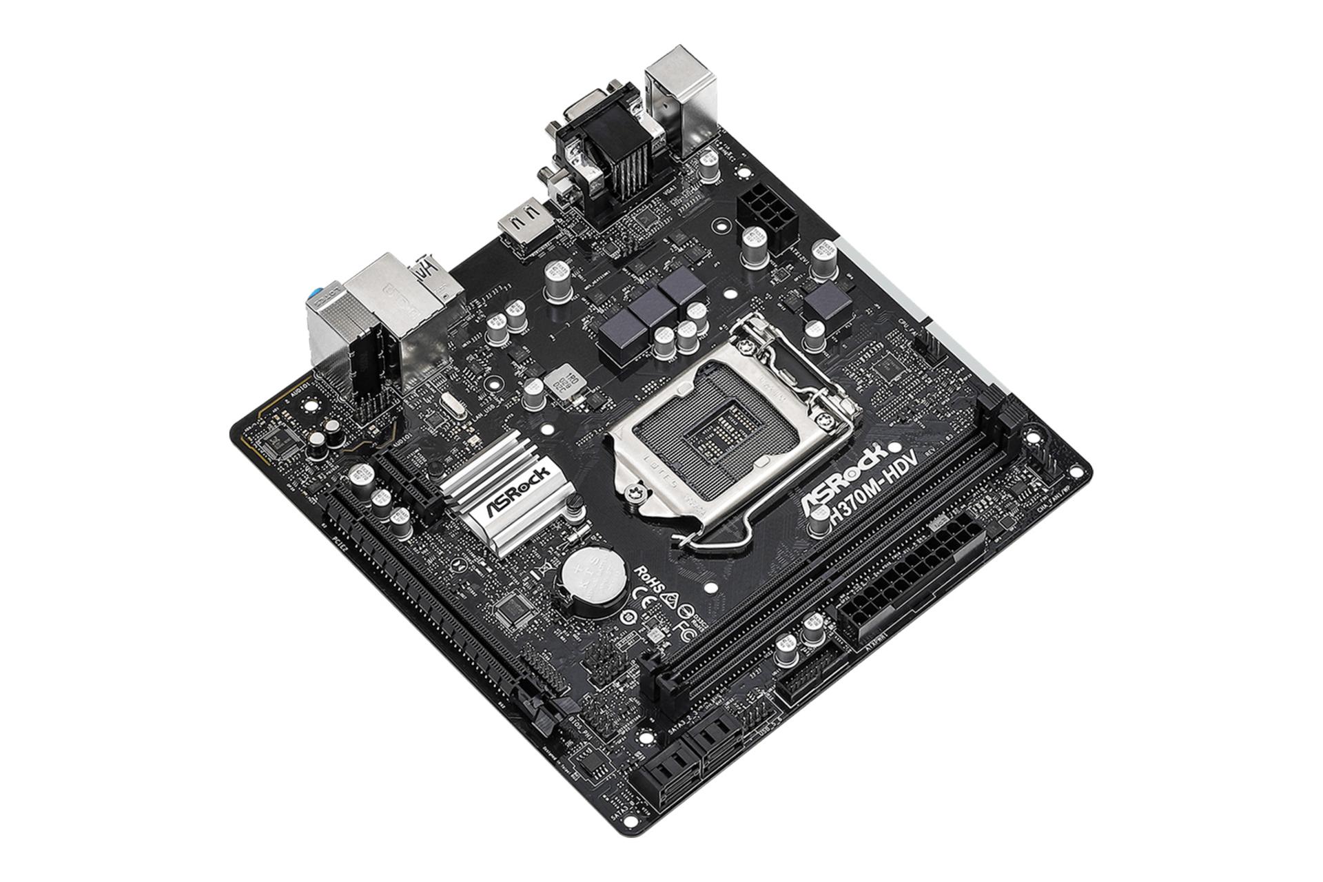 نمای کناری مادربرد ازراک ASRock H370M-HDV