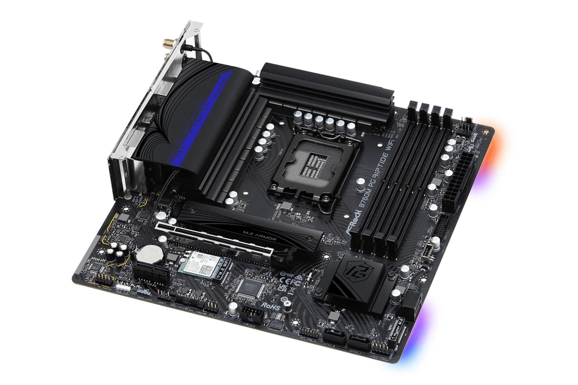 نمای کناری مادربرد ازراک ASRock B760M PG Riptide WiFi