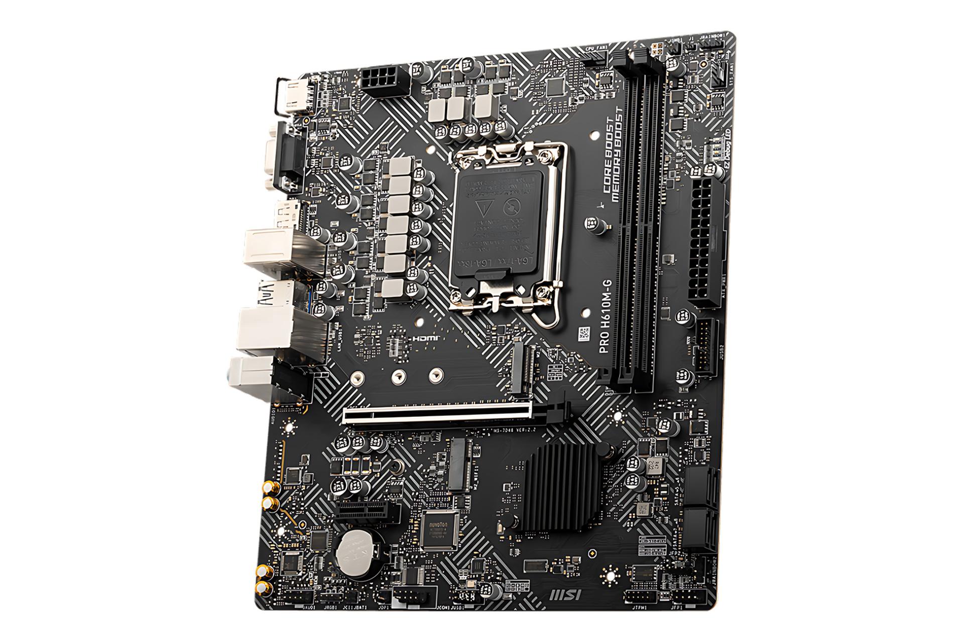 نمای کناری مادربرد ام اس آی MSI PRO H610M-G