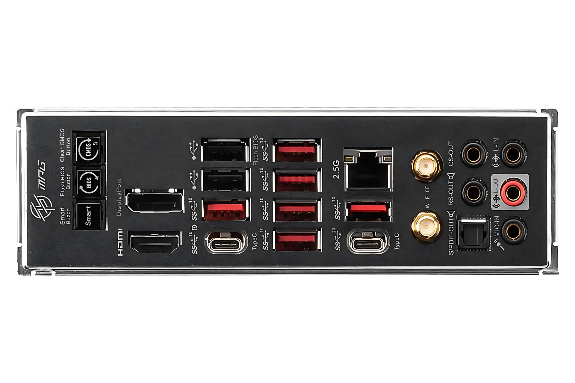 درگاه های مادربرد ام اس آی MSI MPG X670E CARBON WIFI