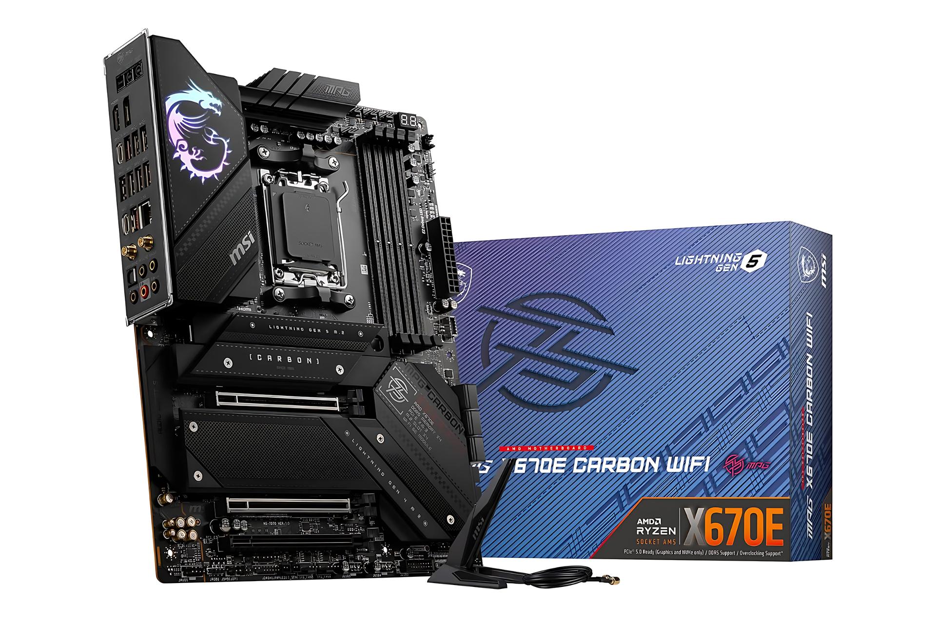 مادربرد ام اس آی MSI MPG X670E CARBON WIFI به همراه جعبه