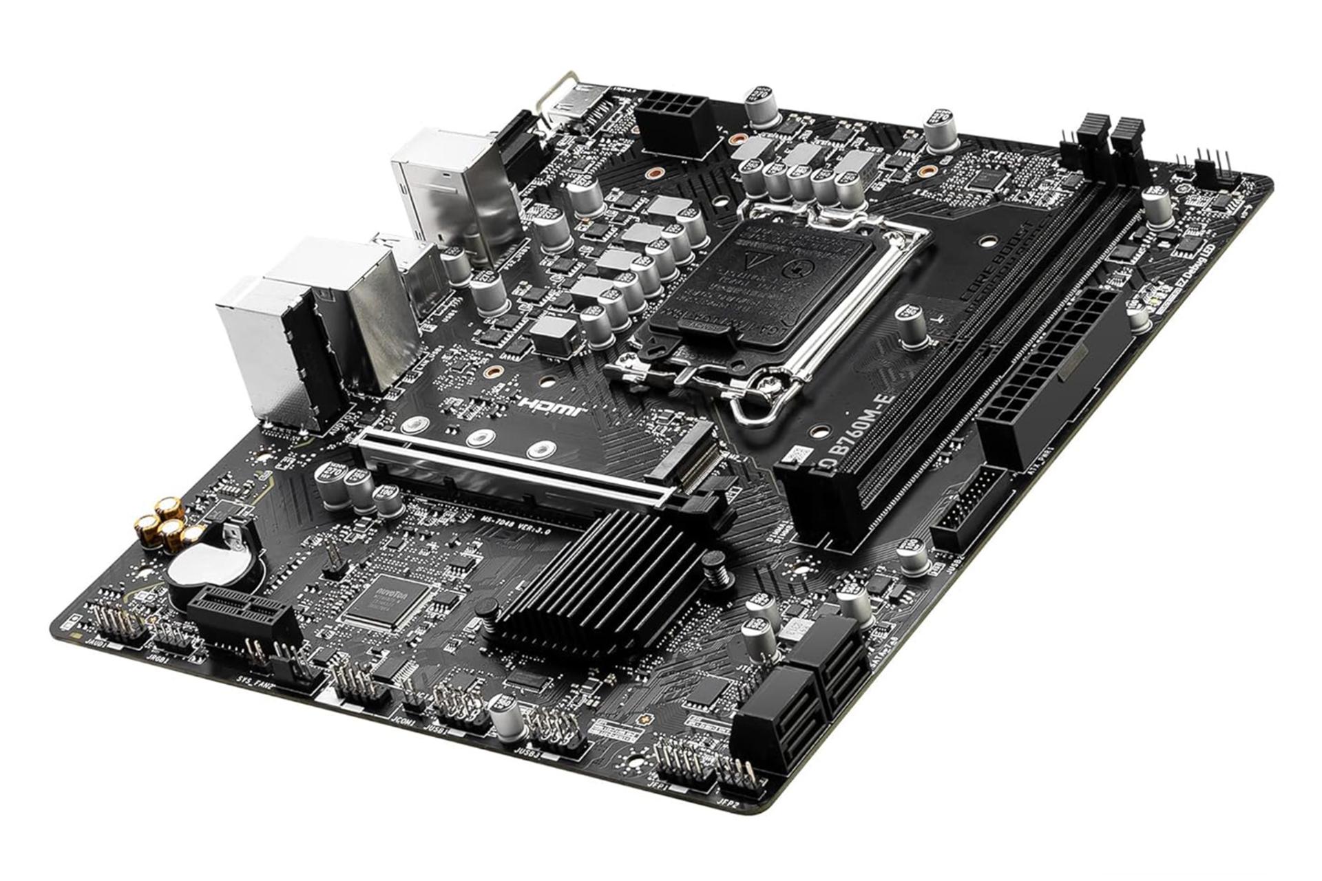 نمای کناری مادربرد ام اس آی MSI PRO B760M-E