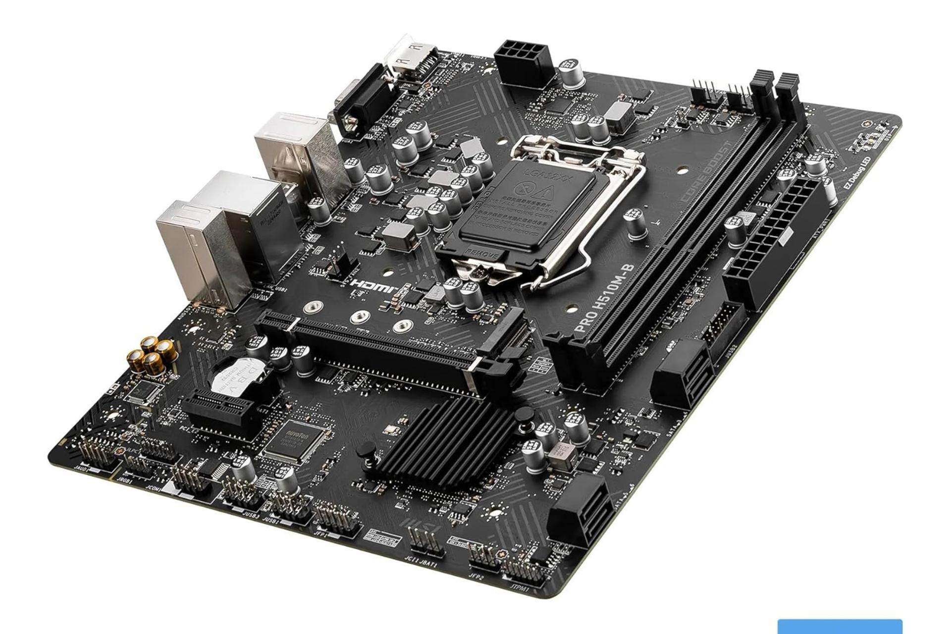 نمای کناری مادربرد ام اس آی MSI PRO H510M-B