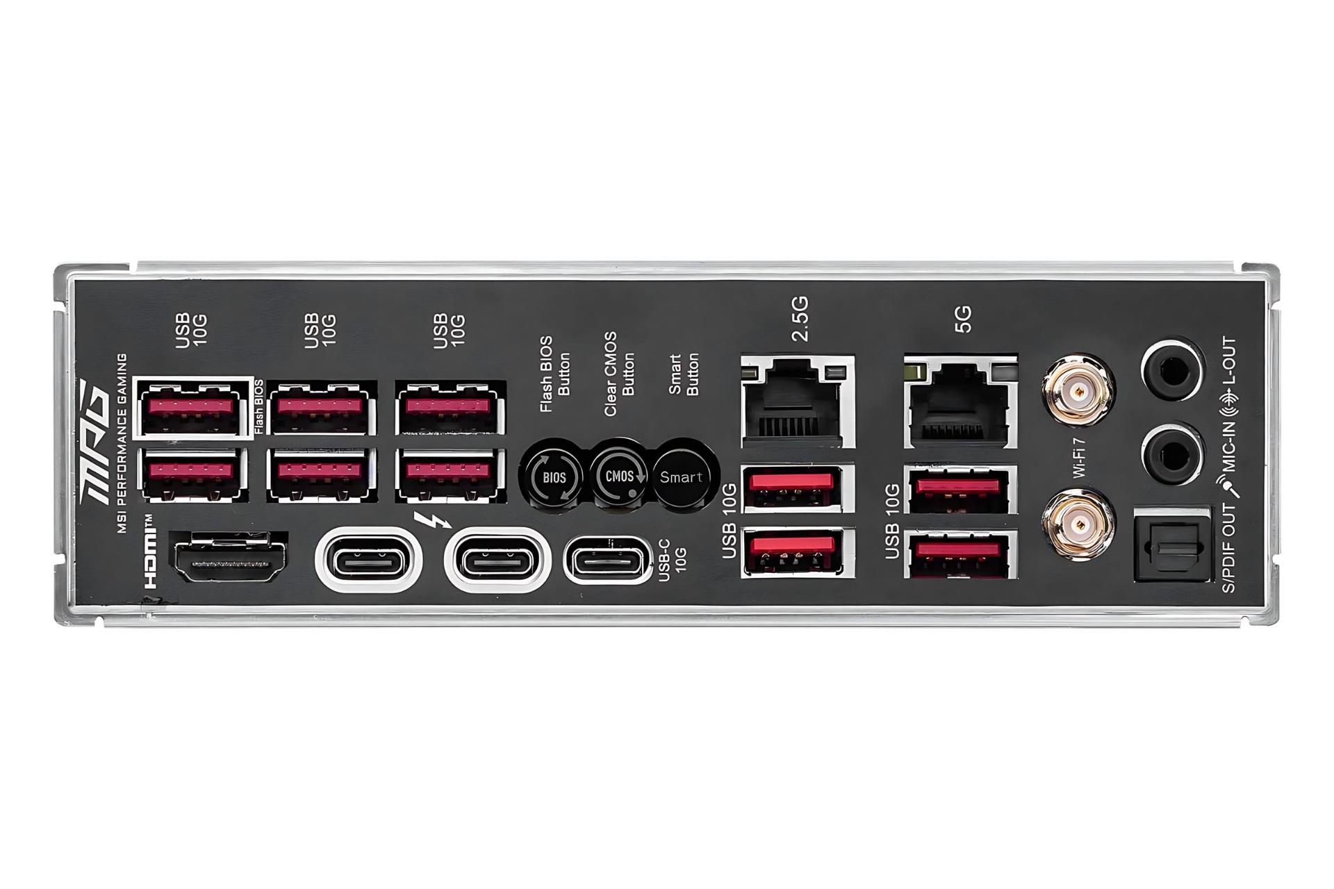 درگاه های مادربرد ام اس آی MSI MPG Z890 CARBON WIFI