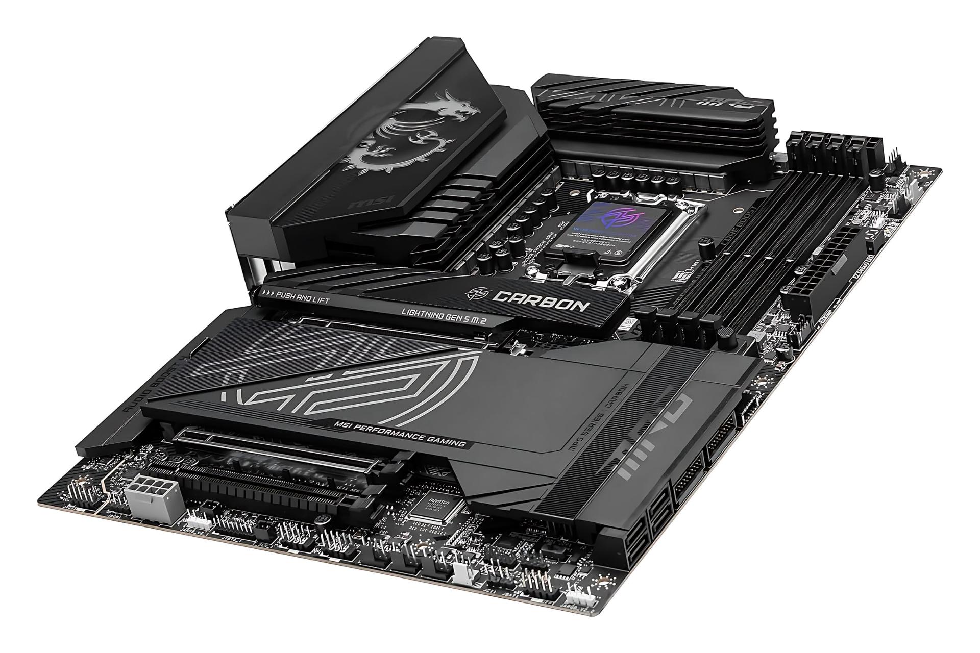 نمای کناری مادربرد ام اس آی MSI MPG Z890 CARBON WIFI