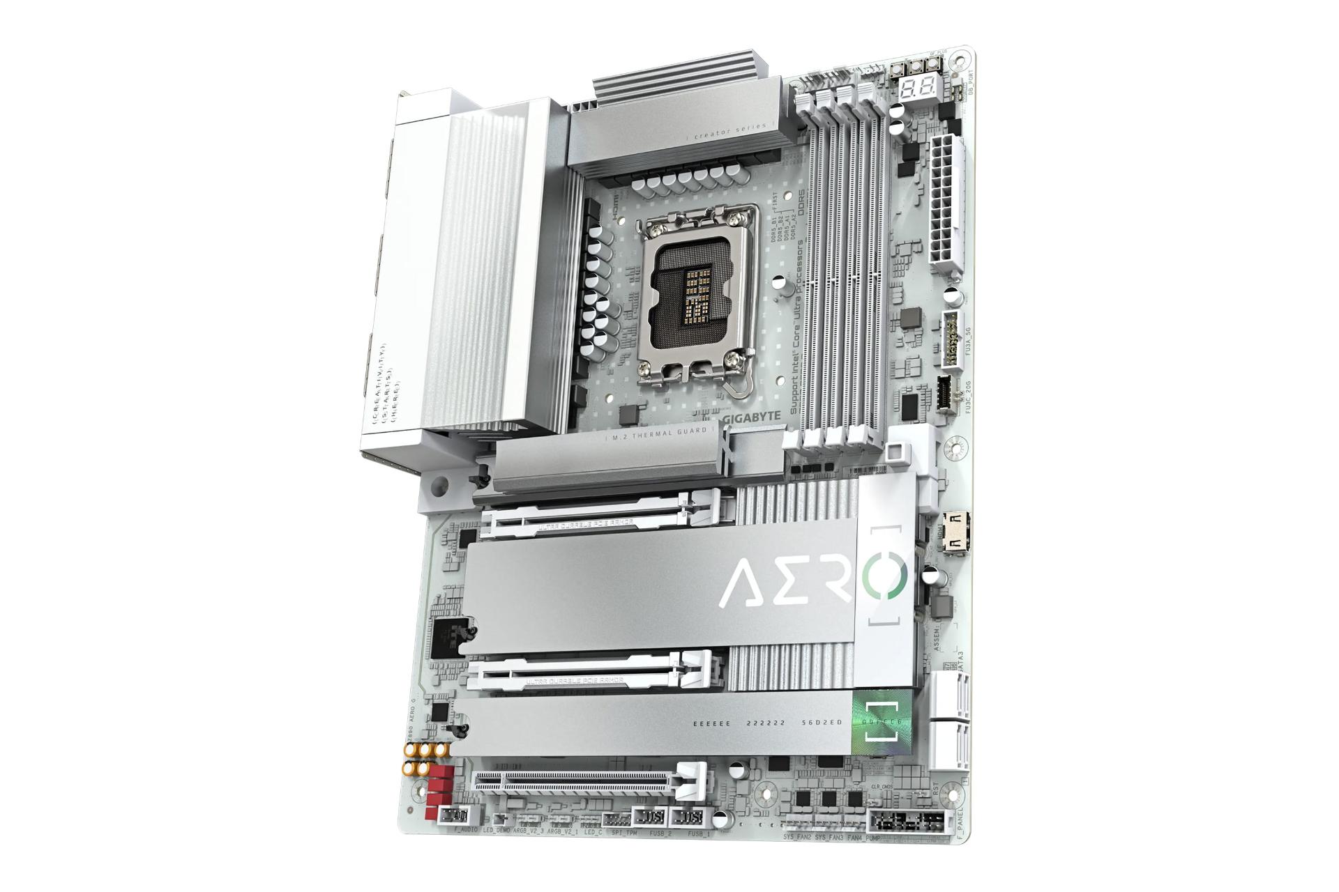 نمای کناری مادربرد گیگابایت GIGABYTE Z890 AERO G