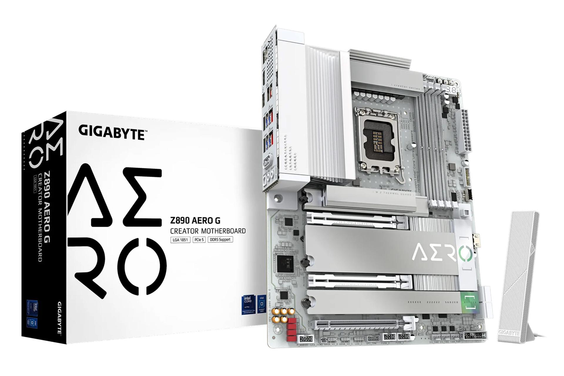 مادربرد گیگابایت GIGABYTE Z890 AERO G به همراه آنتن وای فای و جعبه