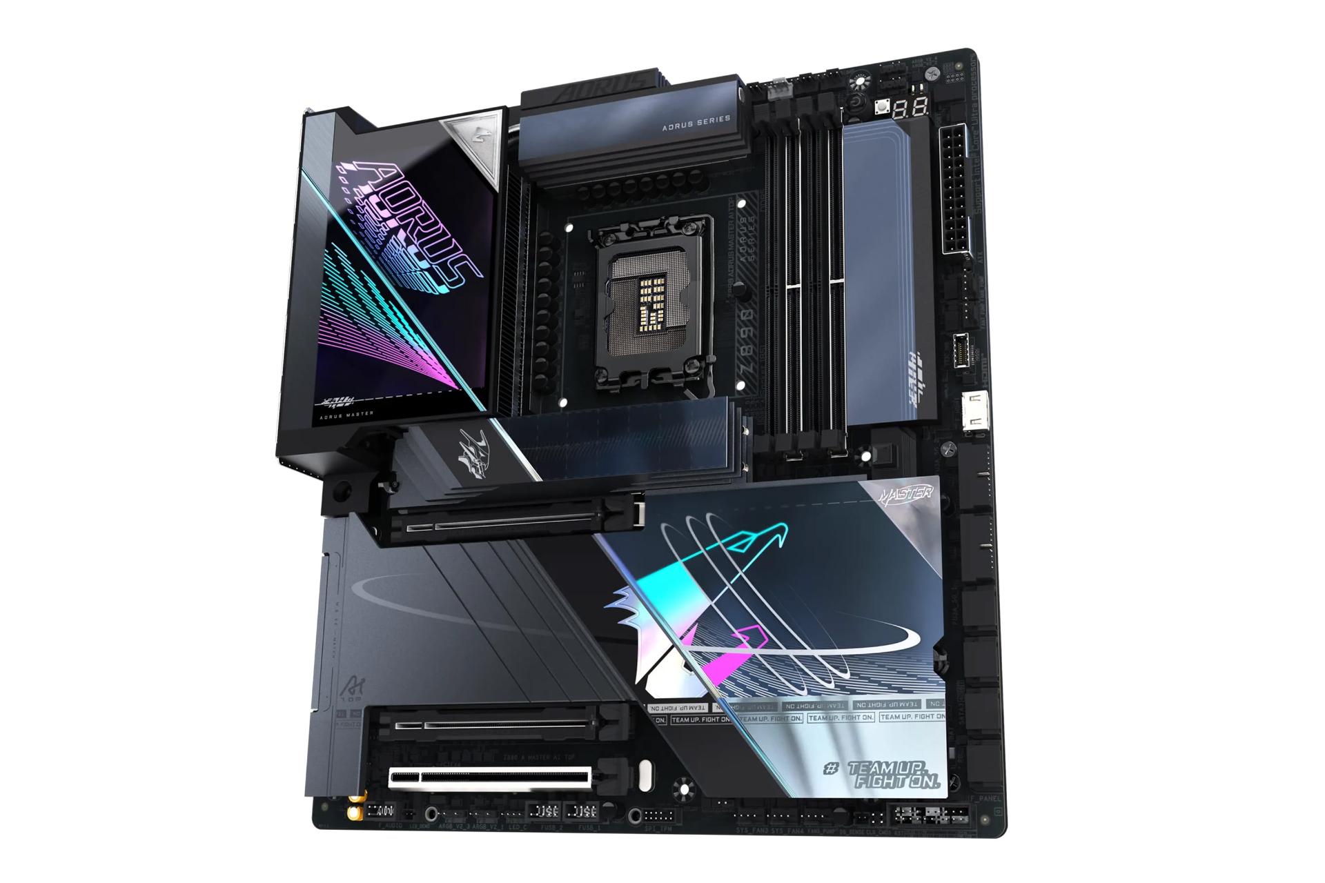 نمای کناری مادربرد گیگابایت GIGABYTE Z890 AORUS MASTER AI TOP