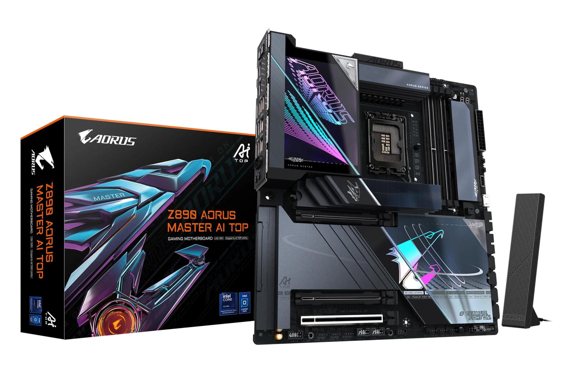 مادربرد گیگابایت GIGABYTE Z890 AORUS MASTER AI TOP به همراه آنتن وای فای و جعبه