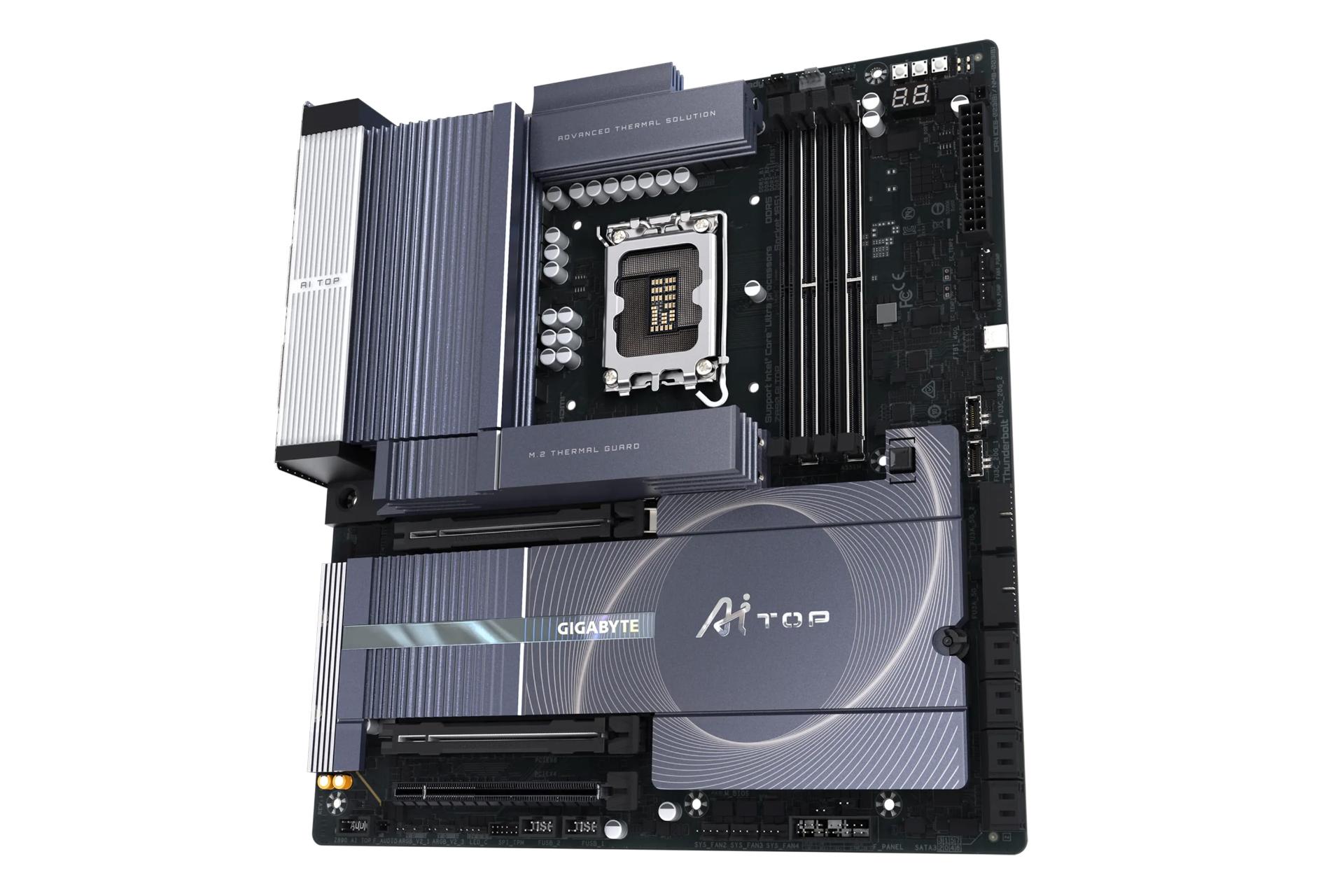 نمای کناری مادربرد گیگابایت GIGABYTE Z890 AI TOP