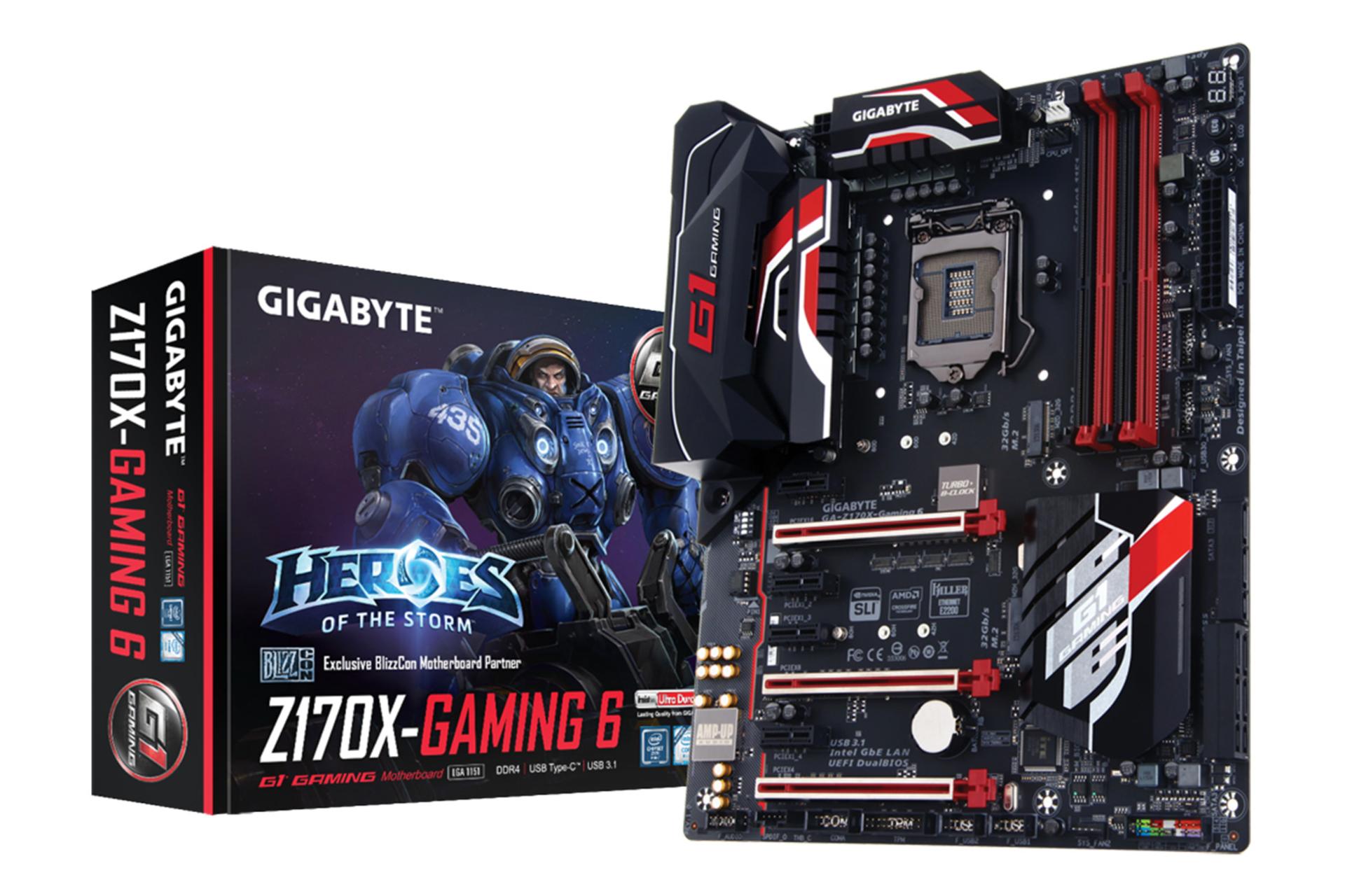مادربرد گیگابایت GIGABYTE GA-Z170X-Gaming 6 (rev. 1.0) به همراه جعبه