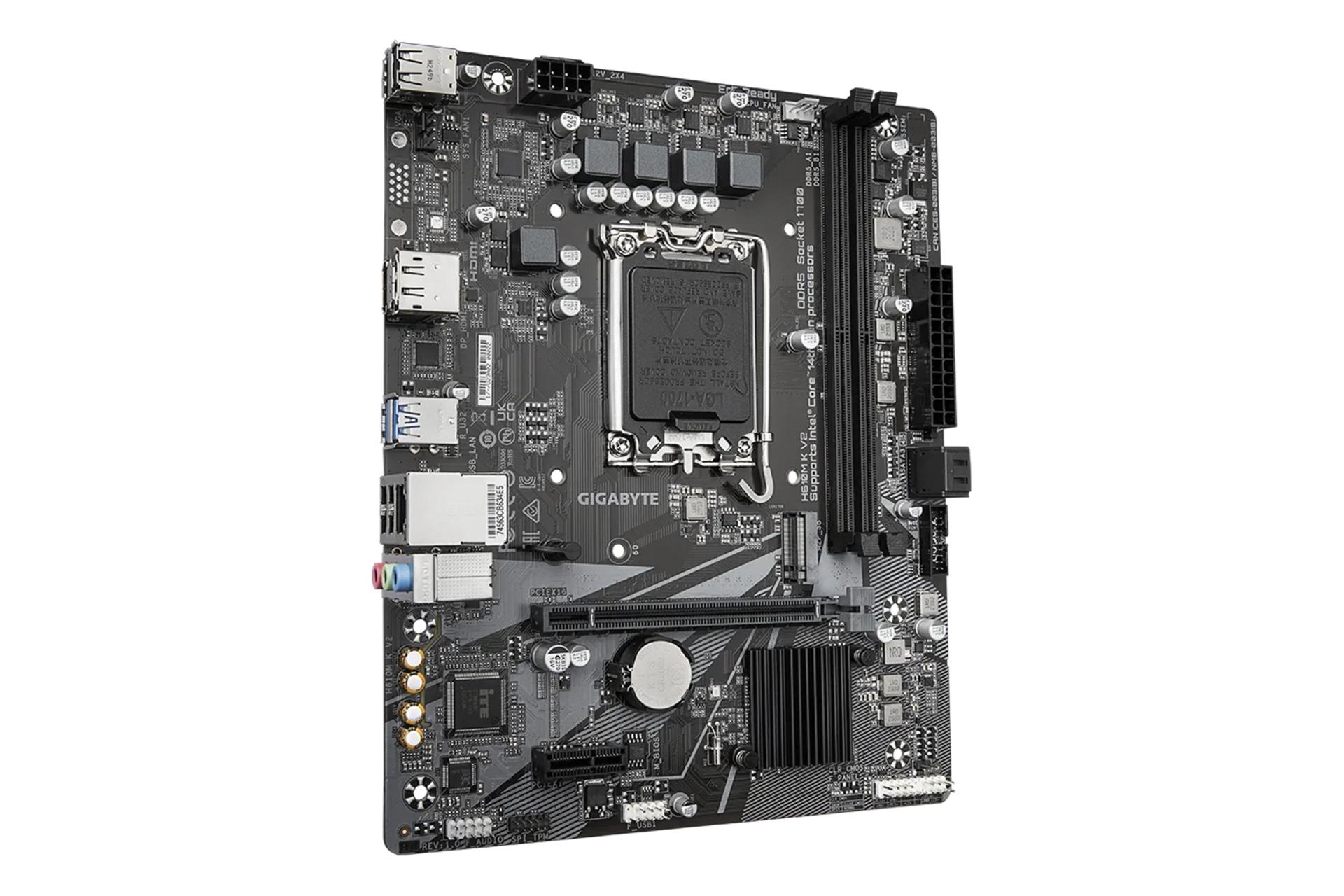 نمای کناری مادربرد گیگابایت GIGABYTE H610M K V2 (rev. 1.0)