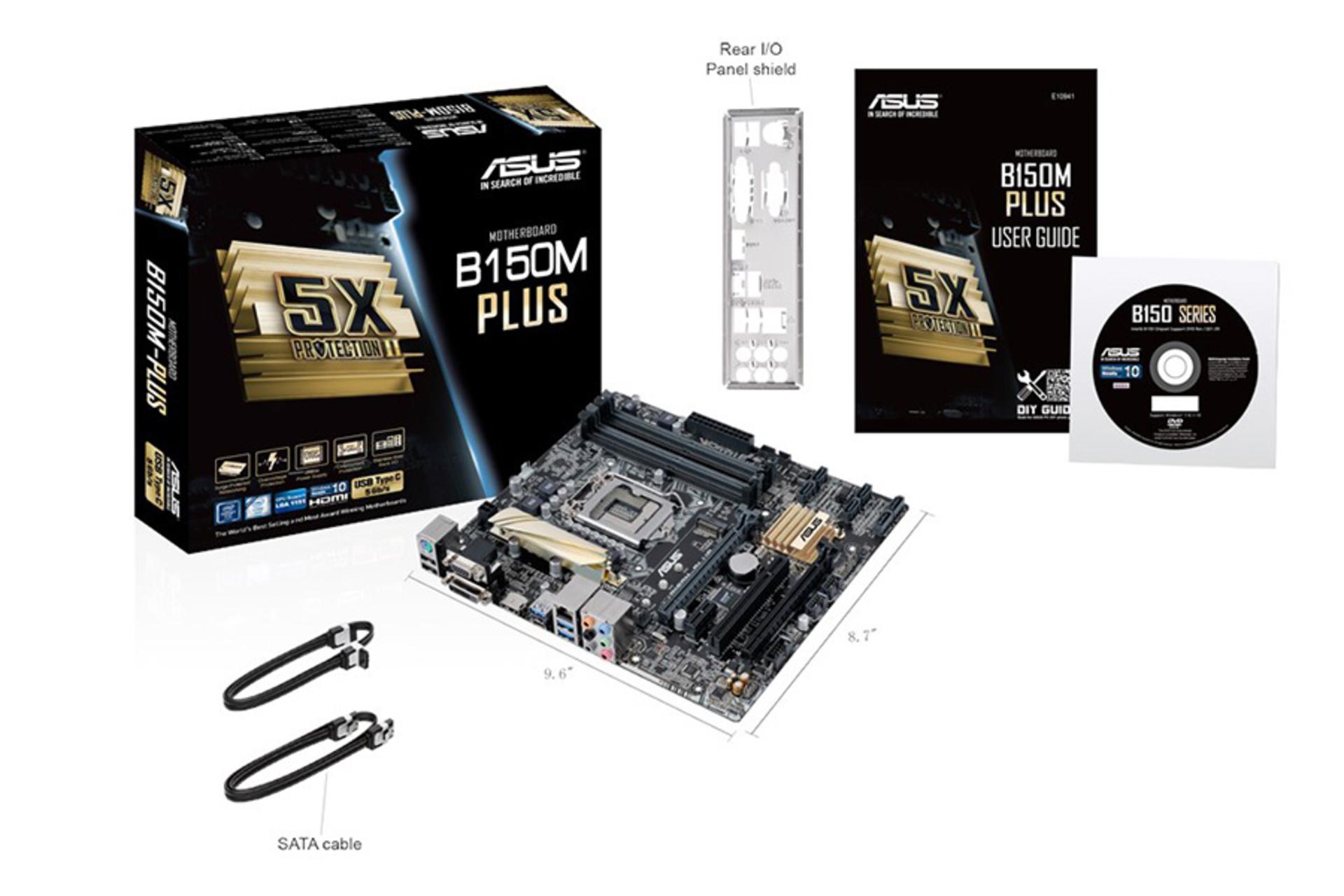 مادربرد ایسوس ASUS B150M-PLUS با جعبه و اقلام همراه