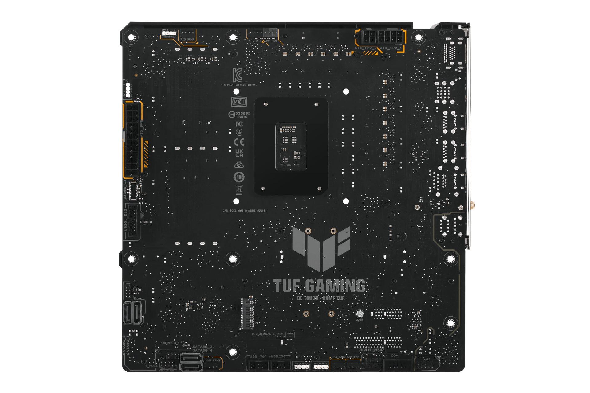 نمای پشتی مادربرد ایسوس ASUS TUF GAMING B760M-BTF WIFI