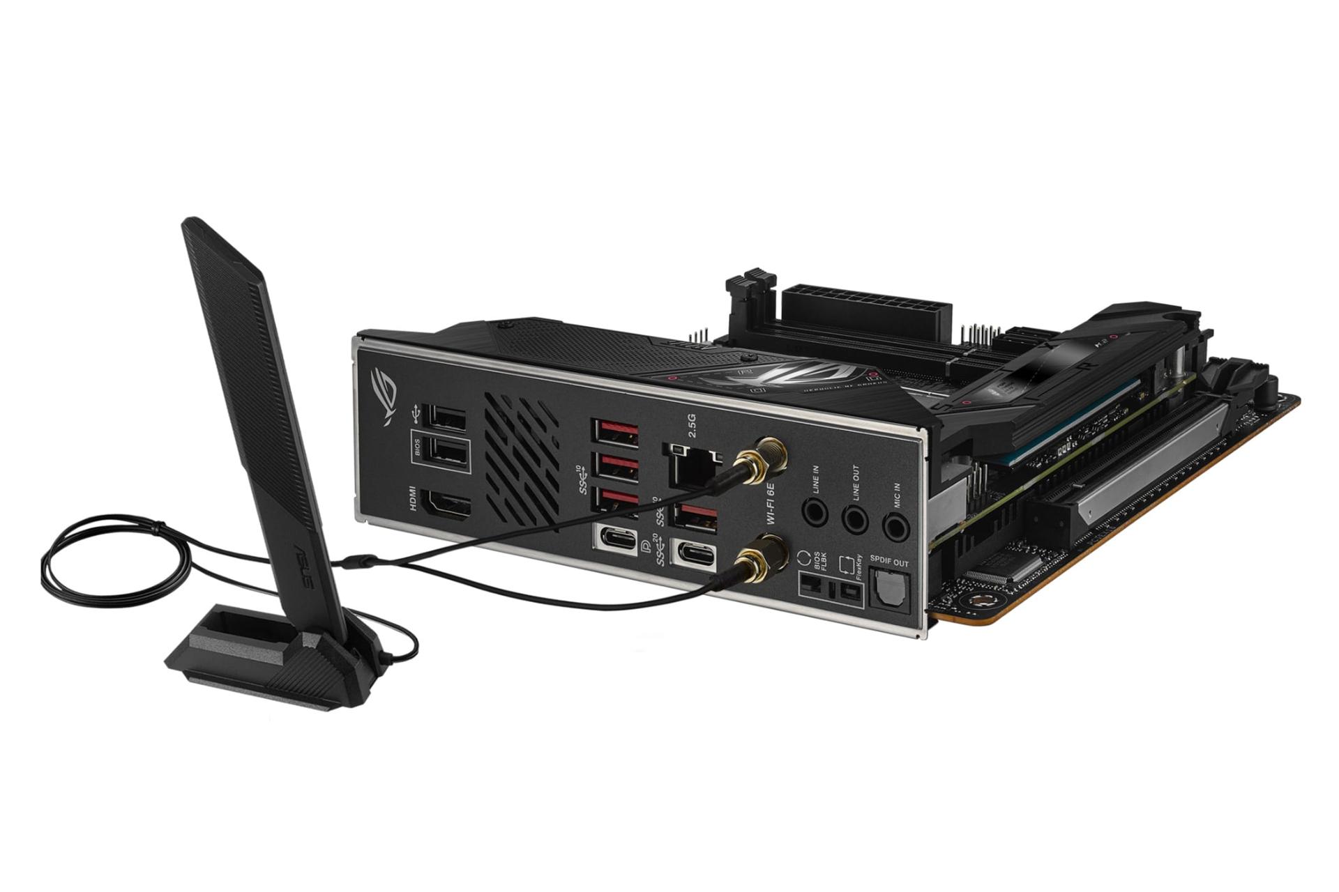 مادربرد ایسوس ASUS ROG STRIX B650E-I GAMING WIFI به همراه آنتن وای فای