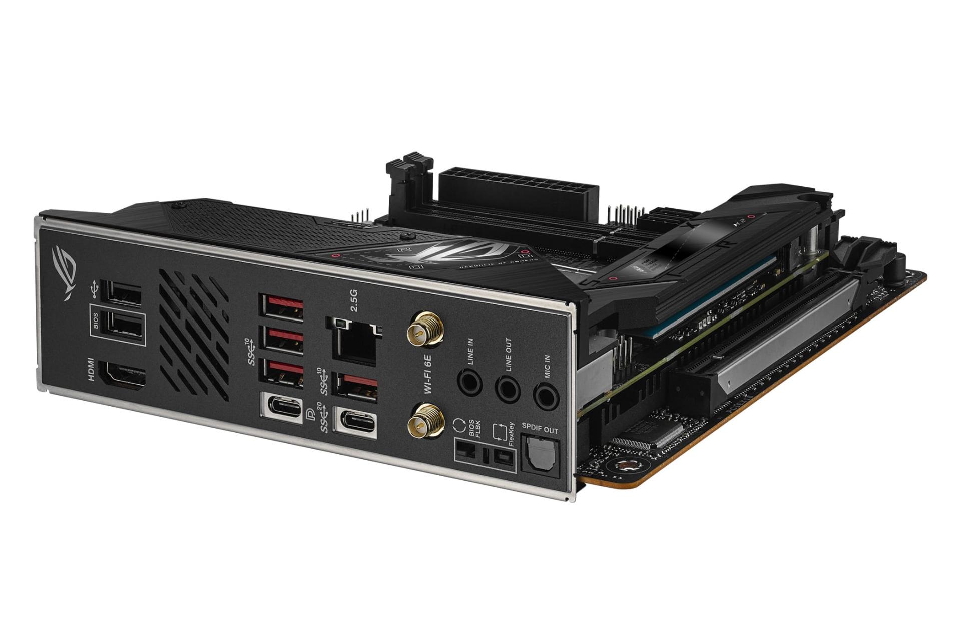 درگاه های مادربرد ایسوس ASUS ROG STRIX B650E-I GAMING WIFI