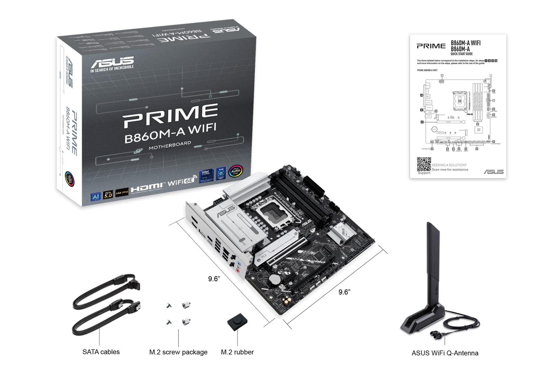 مادربرد ایسوس ASUS PRIME B860M-A WIFI با جعبه و اقلام همراه