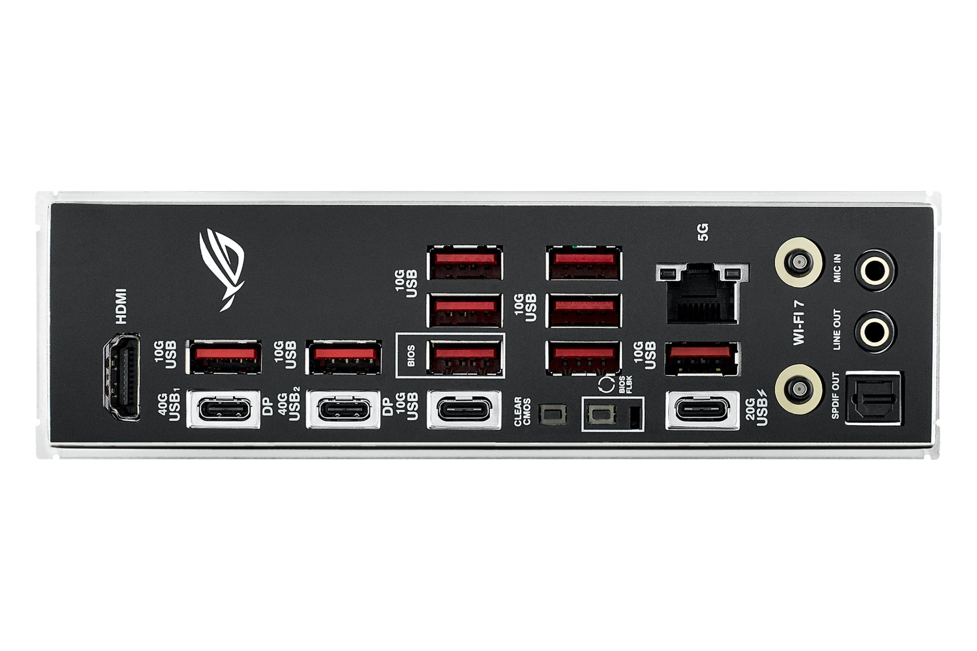 درگاه های مادربرد ایسوس ASUS ROG STRIX X870E-E GAMING WIFI