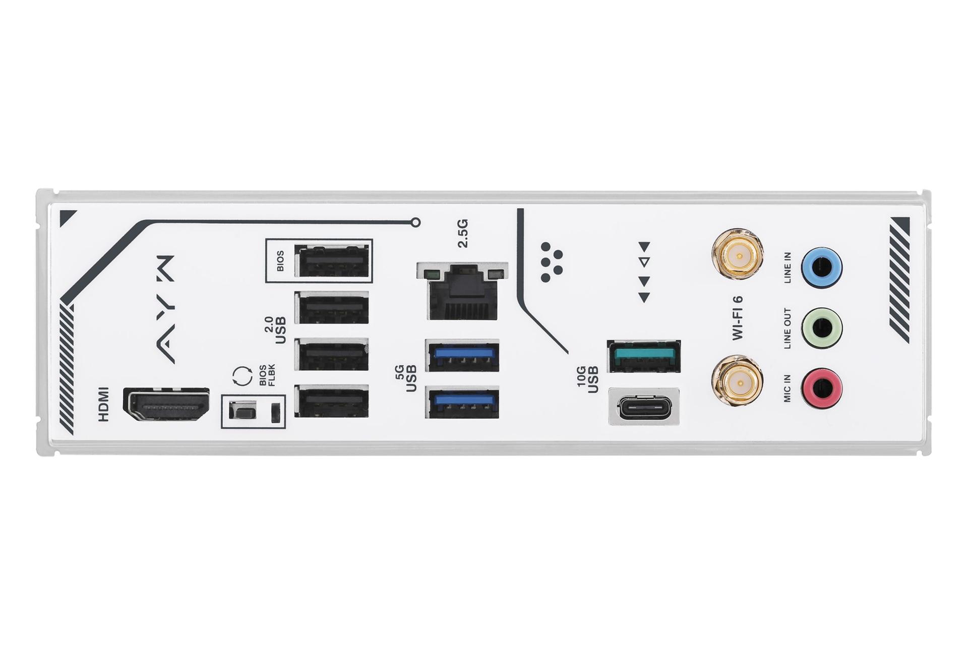 درگاه های مادربرد ایسوس ASUS Z790-AYW WIFI W